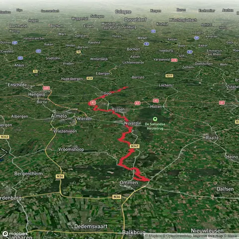 Ommen to Westervlierderblok via Kasteel Eerde, Velderberg and Nieuw Koerdam