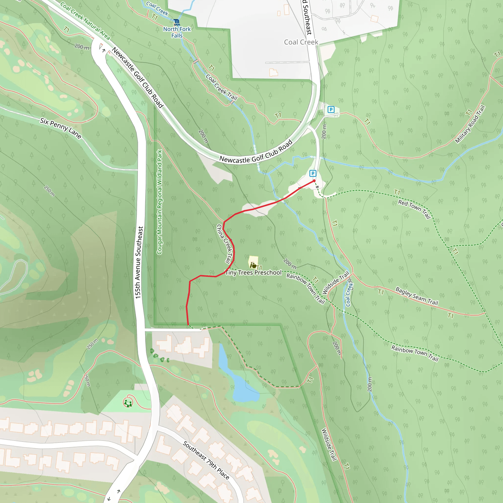 China Creek Trail mobile static map