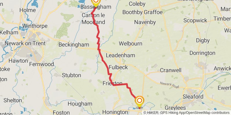 Danelaw Way stage 2 Map