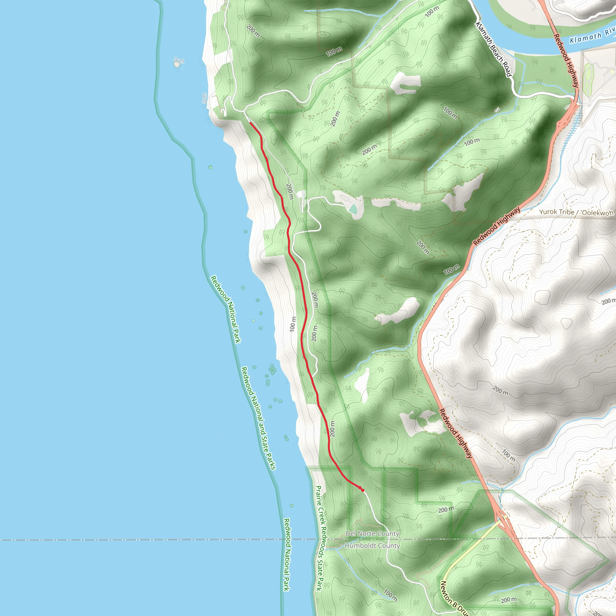 California Coastal Trail Tey-wo-lew Section mobile static map
