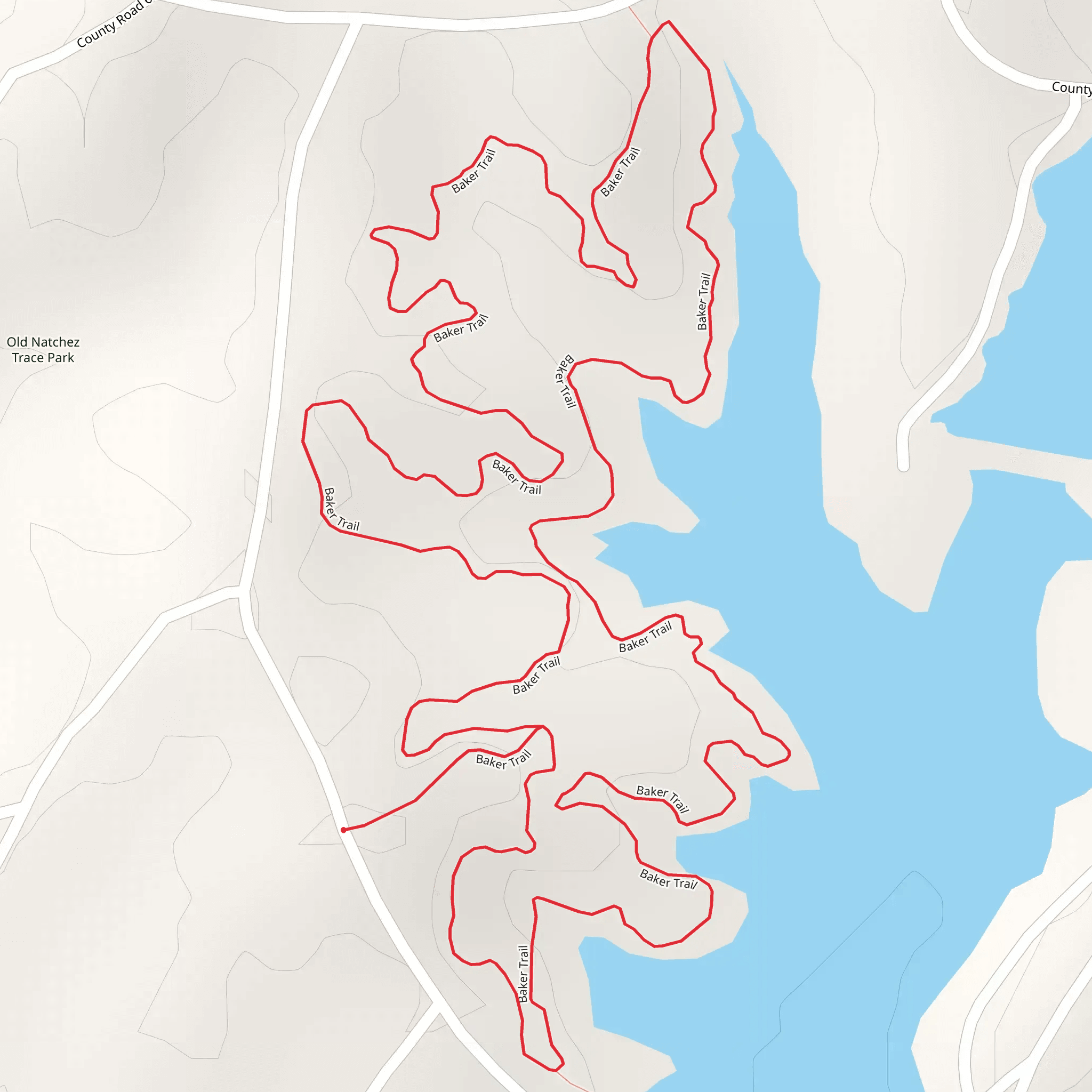 Baker Loop Trail mobile static map