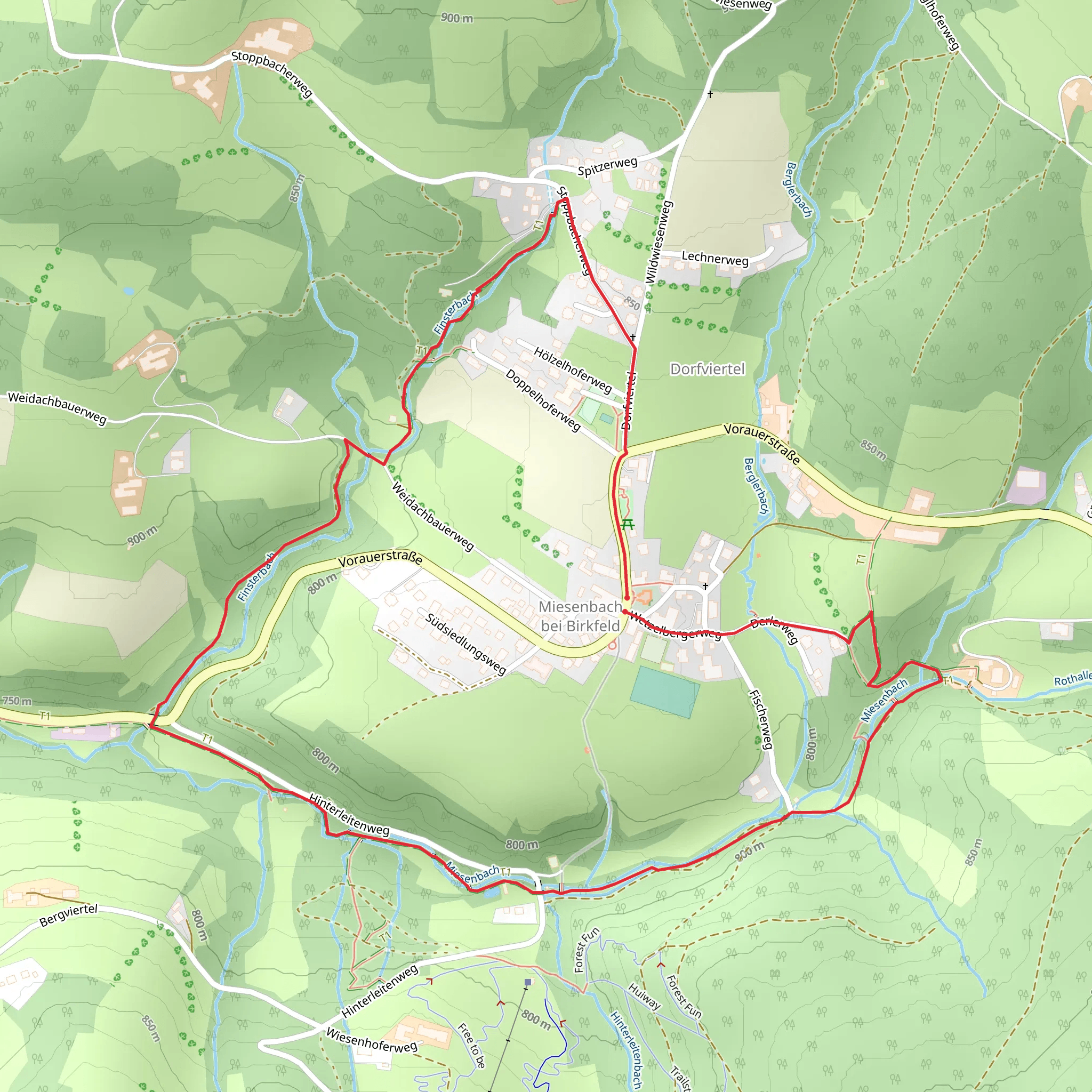 Miesenbach Waterway Loop mobile static map
