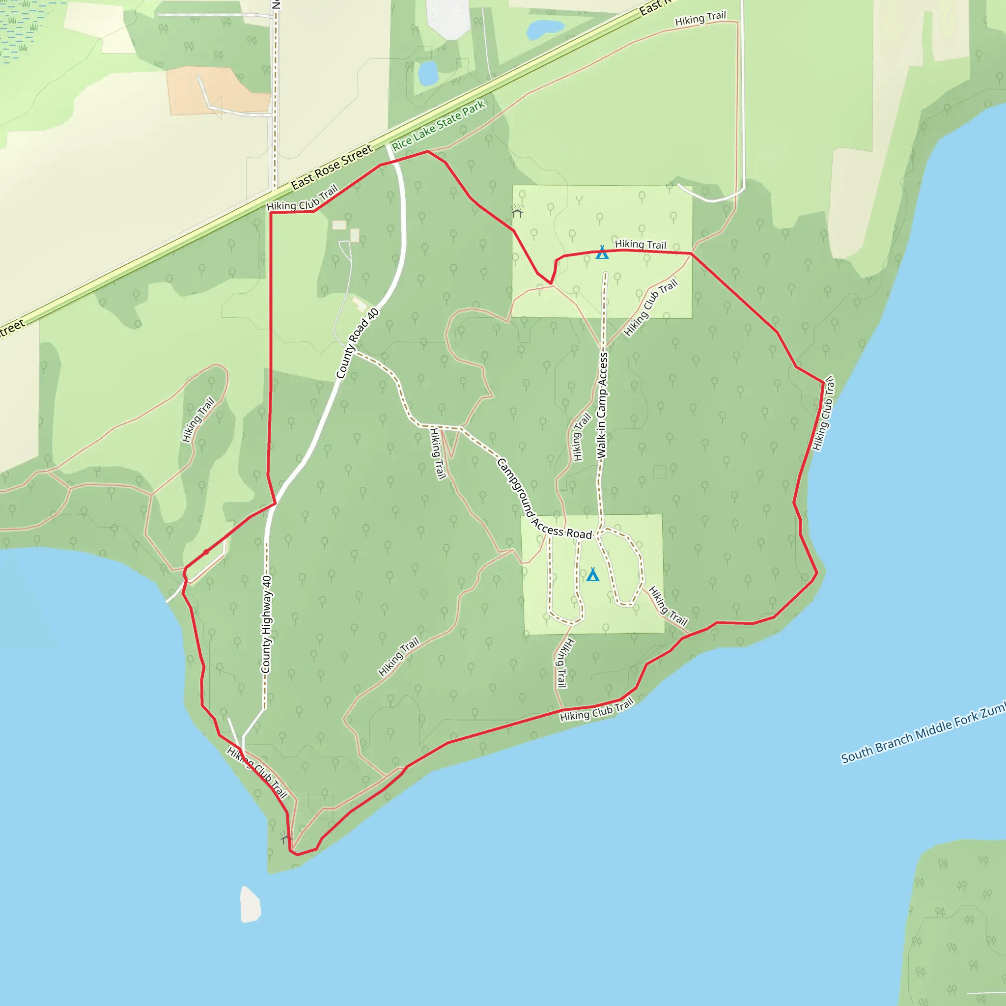 Rice Lake Loop - North mobile static map
