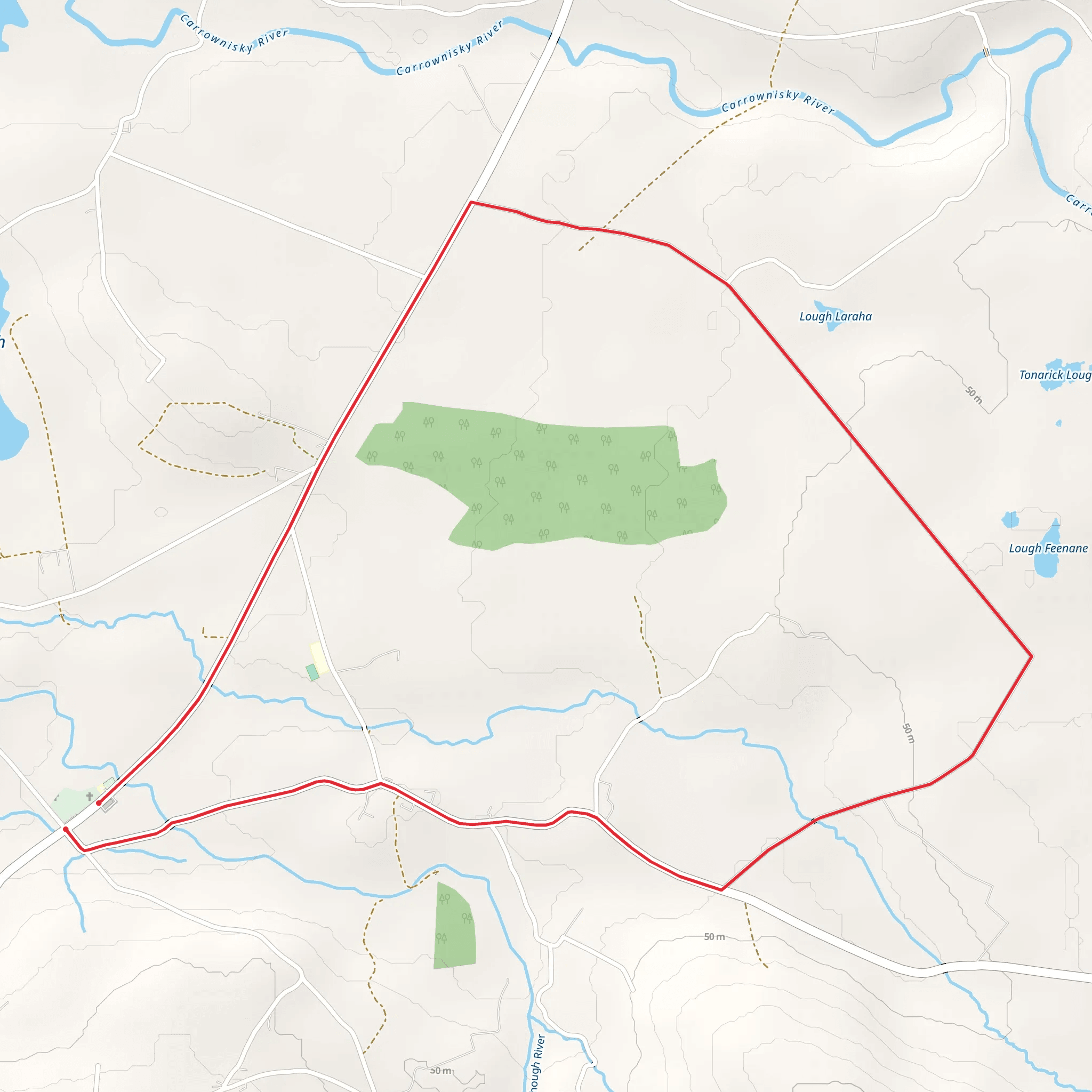 Killeen White Stone Bog Loop mobile static map