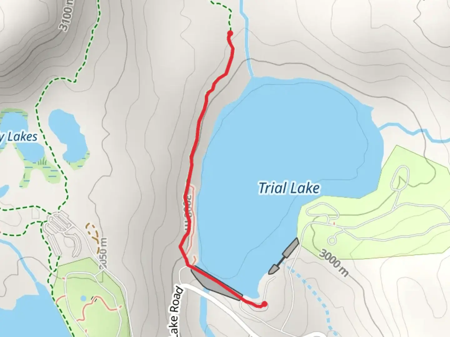 An image depicting the trail Trial Lake West Shore Walk and its surrounding area.