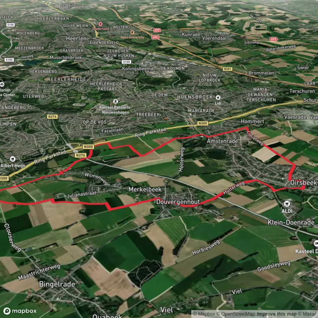 An image depicting the trail Schinnen Graff Lambert Loop Route and its surrounding area.