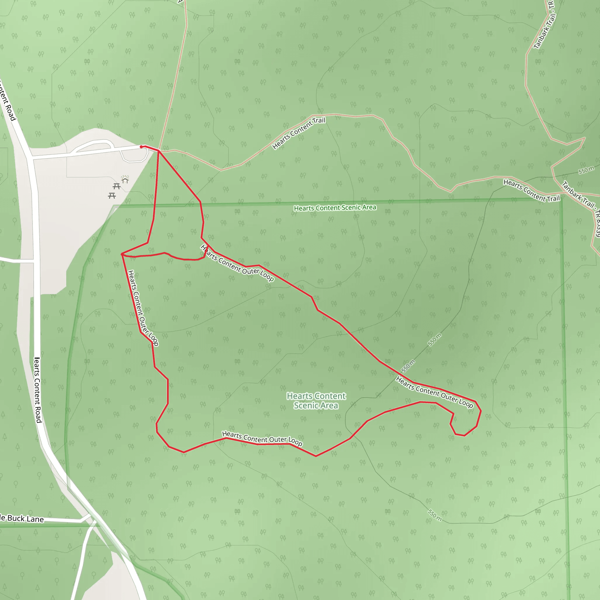 Hearts Content National Scenic Area Trail mobile static map
