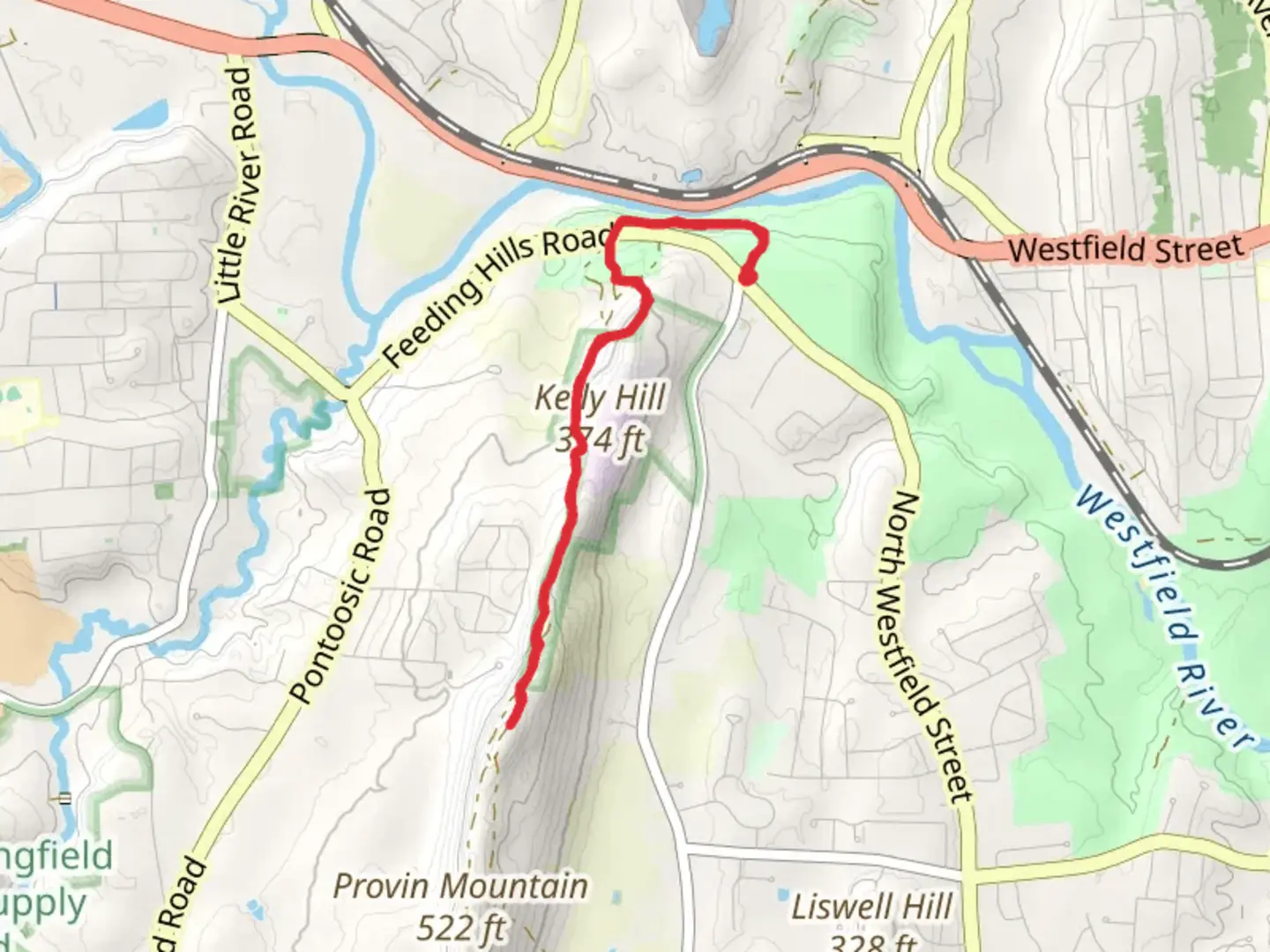 An image depicting the trail Kelly Hill via New England National Scenic Trail and its surrounding area.