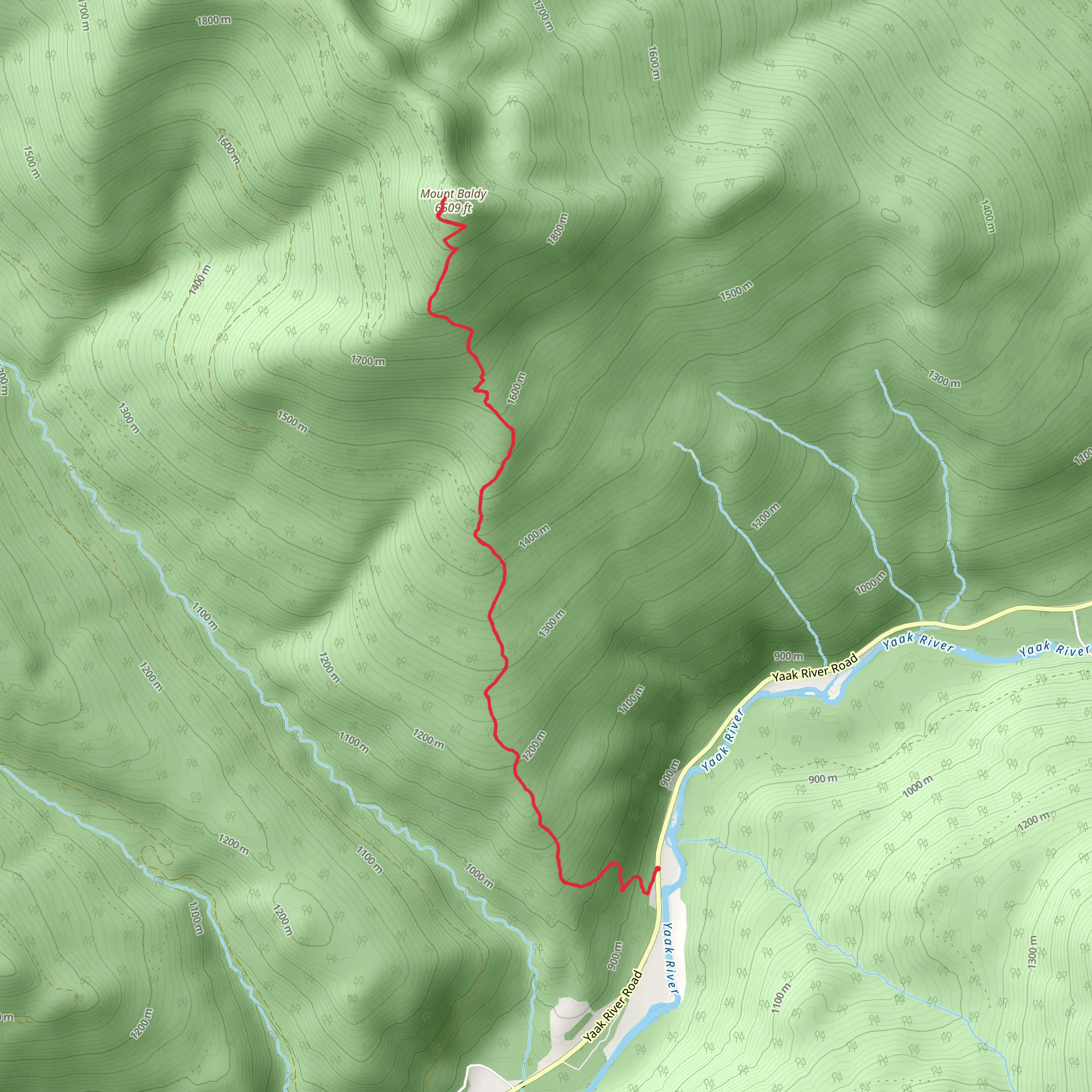 Baldy Mountain Trail mobile static map
