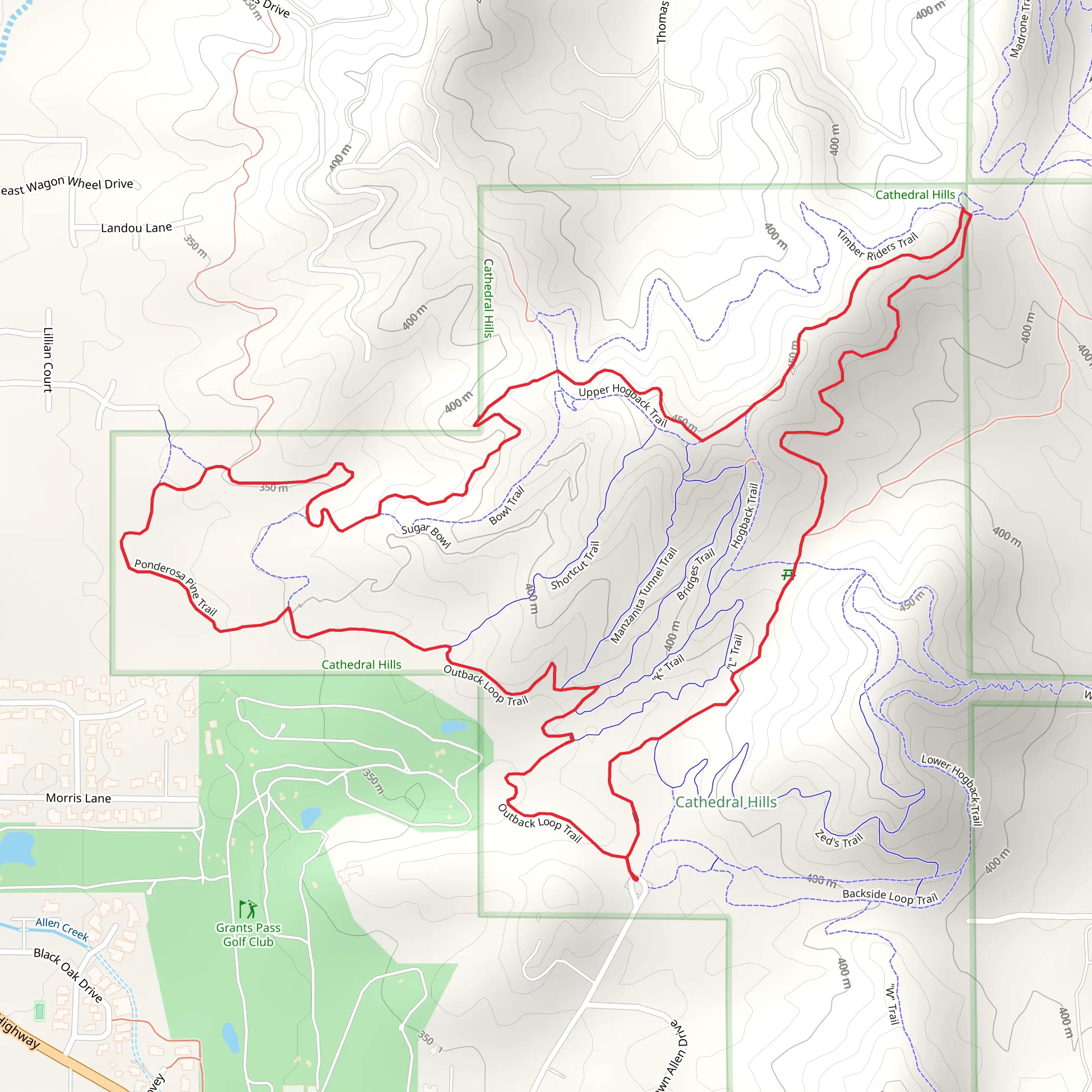 Outback Loop Trail mobile static map