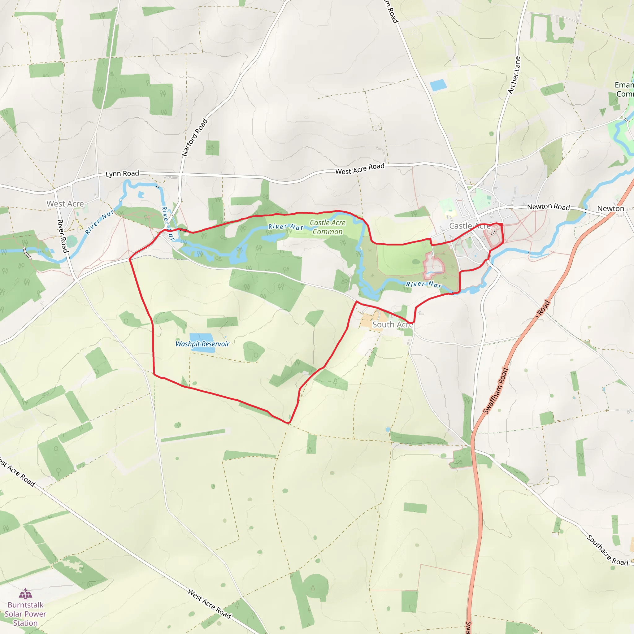 The Nar Valley from Castle Acre mobile static map