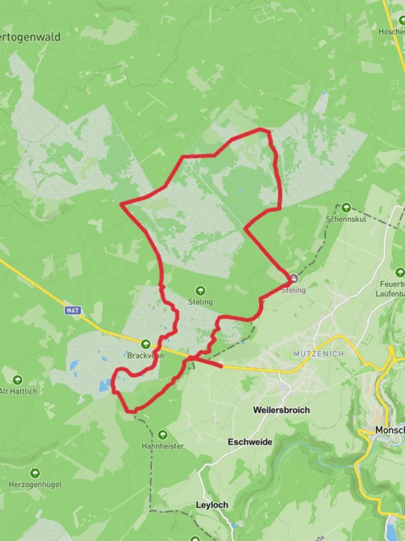 An image depicting the trail Steling and Brackven Loop and its surrounding area.
