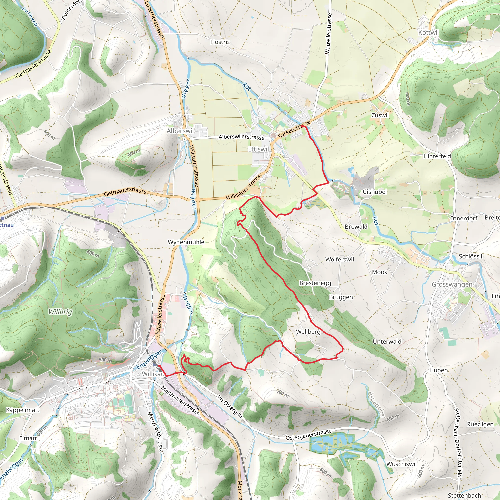 Willisau - Wellenberg - Ettiswil mobile static map