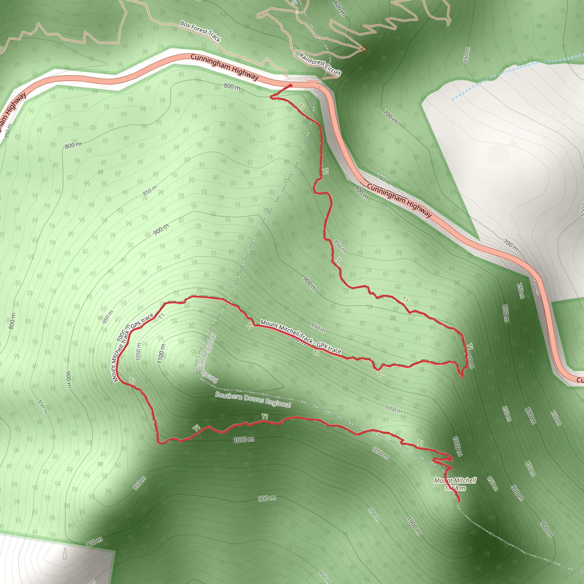Mount Mitchell Track mobile static map