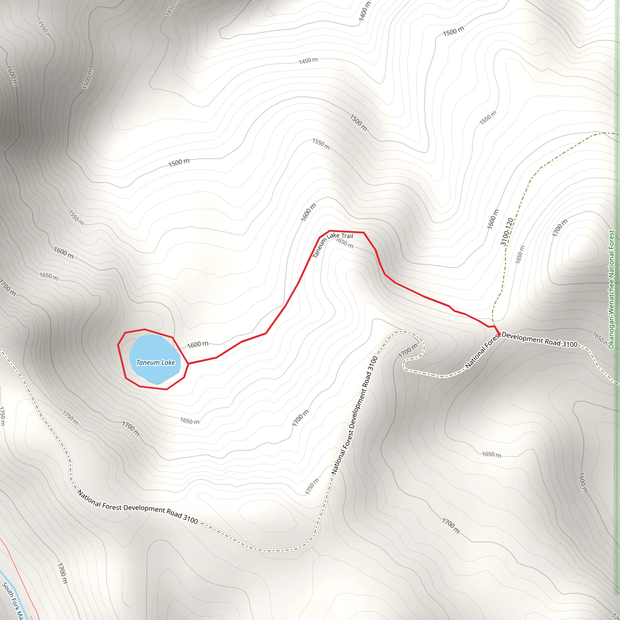 Taneum Lake Trail mobile static map