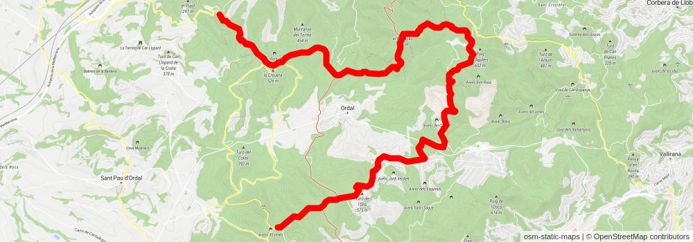 Variant of the Sierra de les Planes and the Seerra de L'Ordal PR C 156-3 stage 2 Map