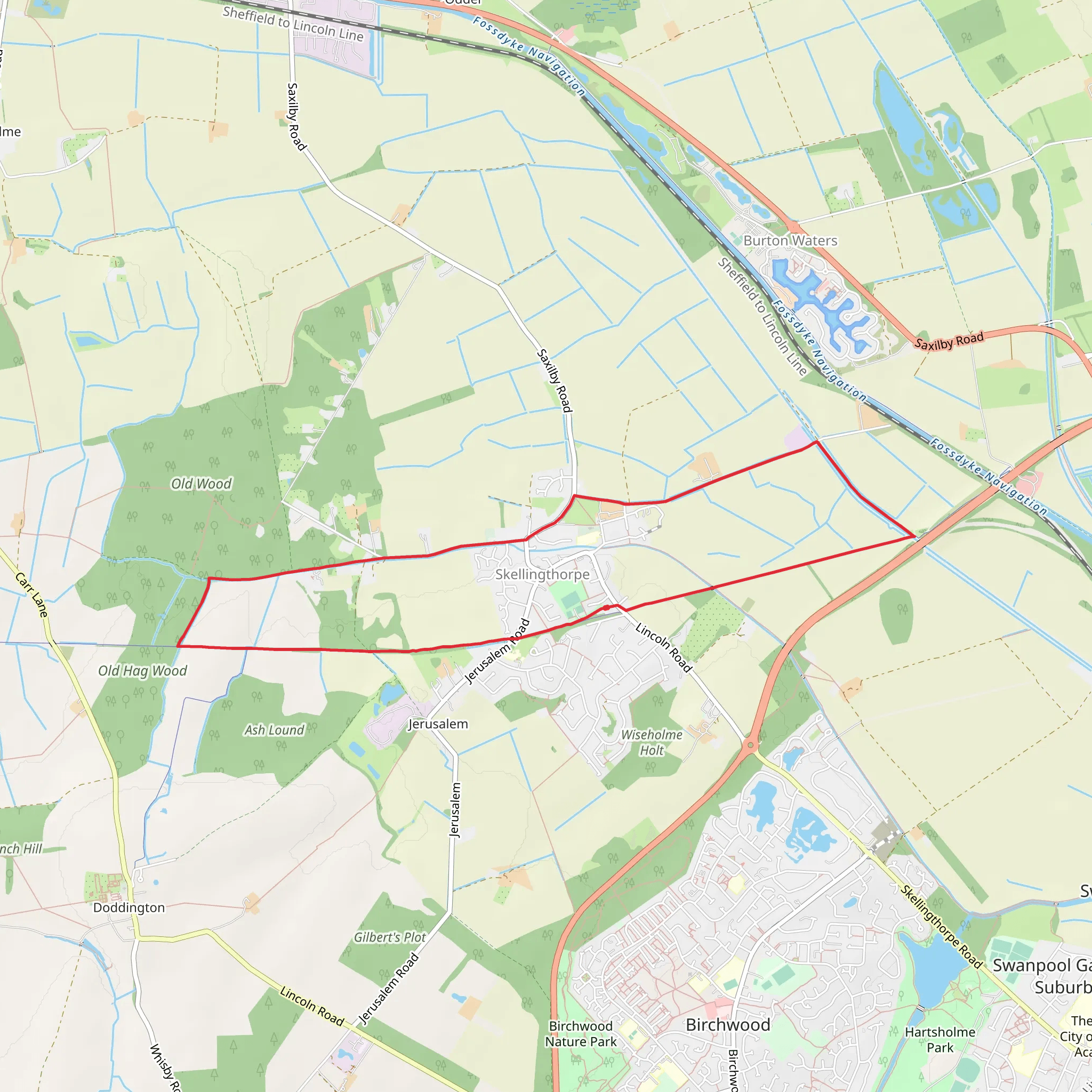 Skellingthorpe VIllage Loop mobile static map