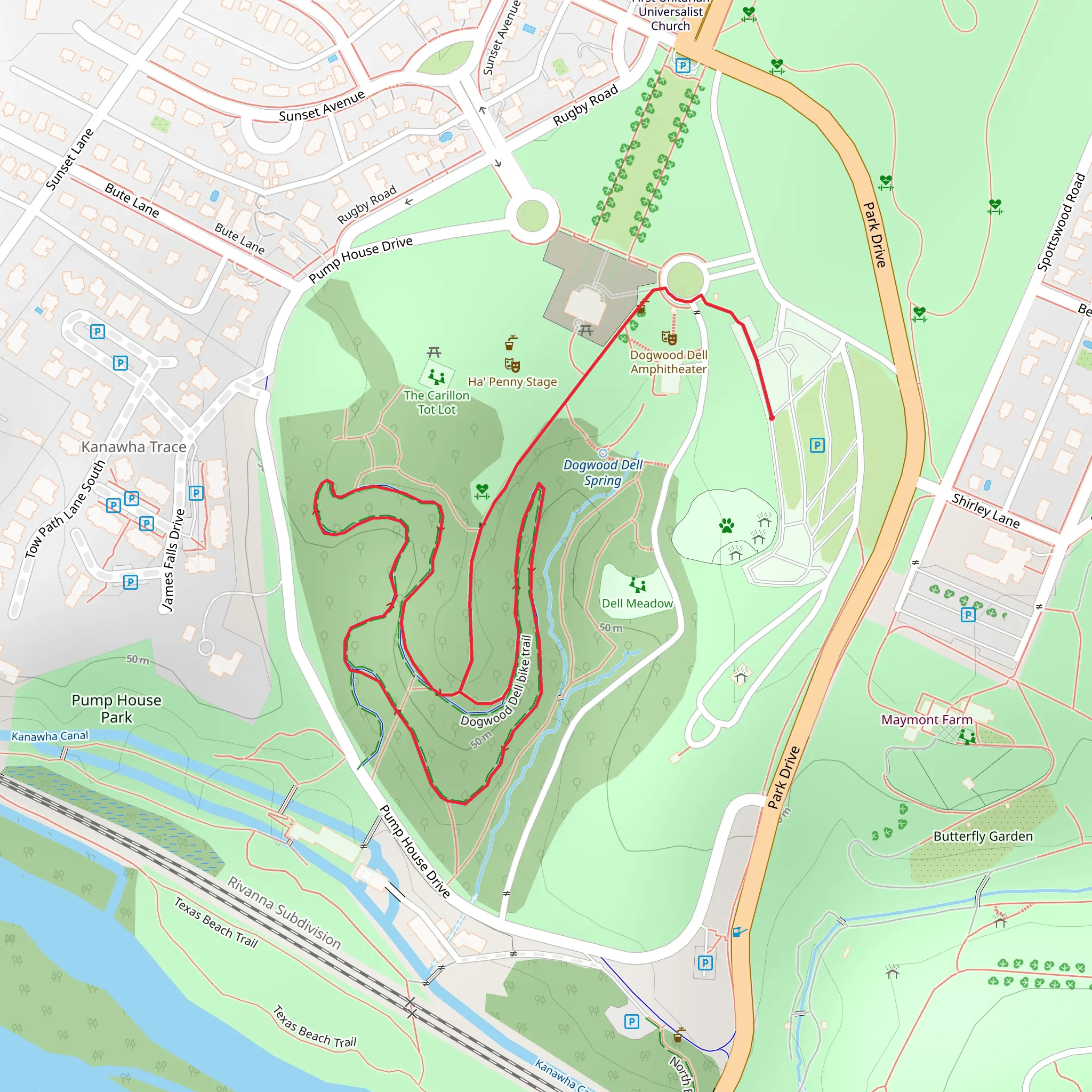 Dogwood Dell Loop Trail mobile static map