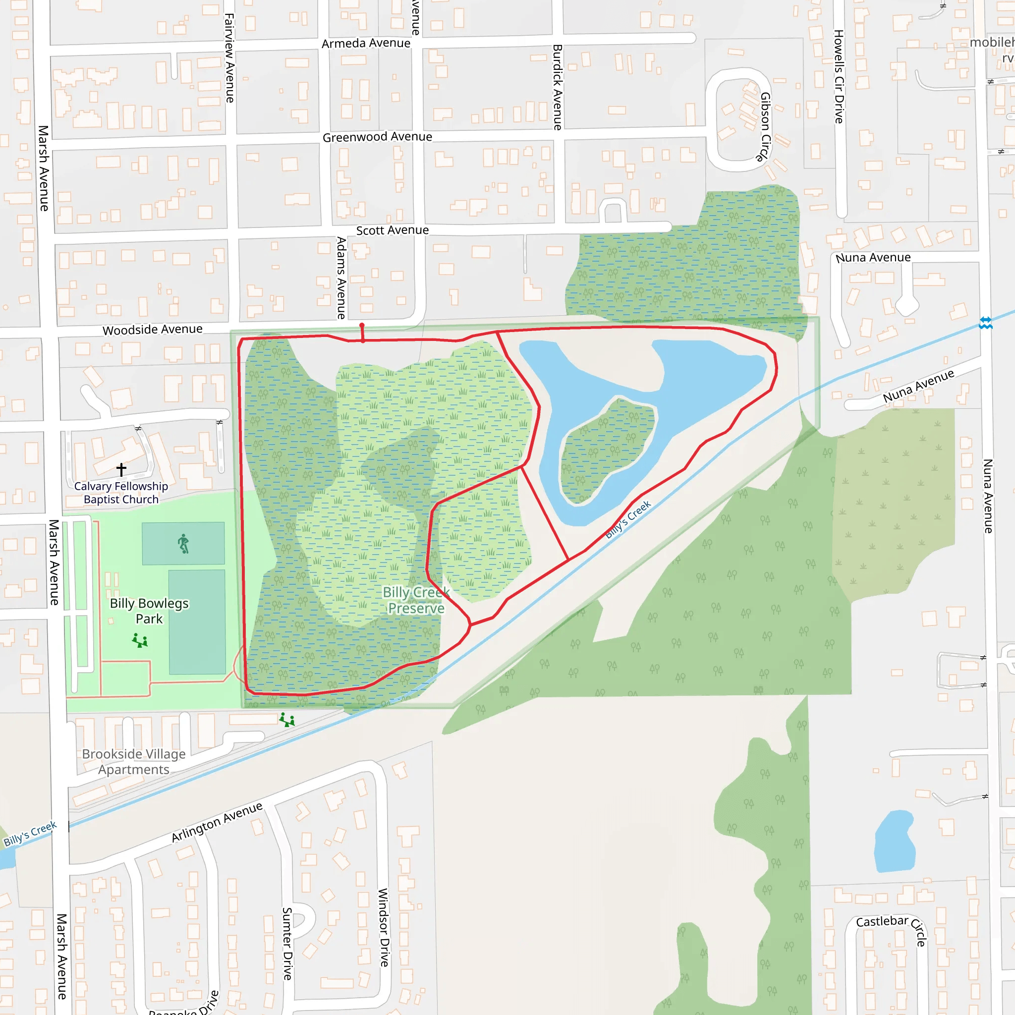 Billy Bowlegs Park Loop - East mobile static map