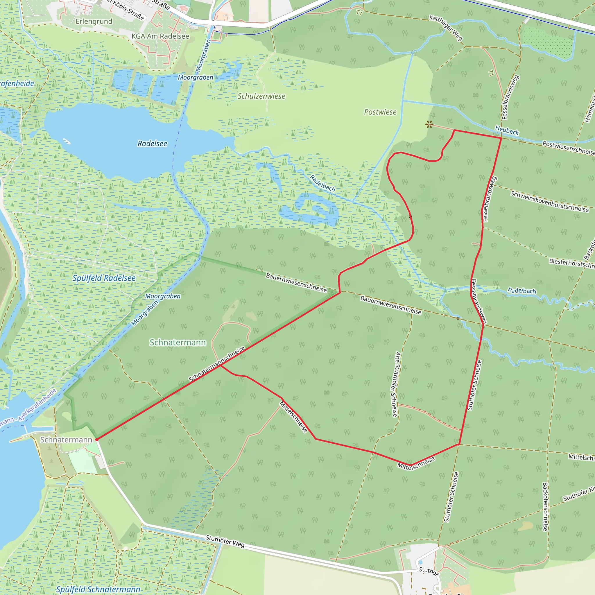 Schnatermann and Borwinseiche Loop mobile static map