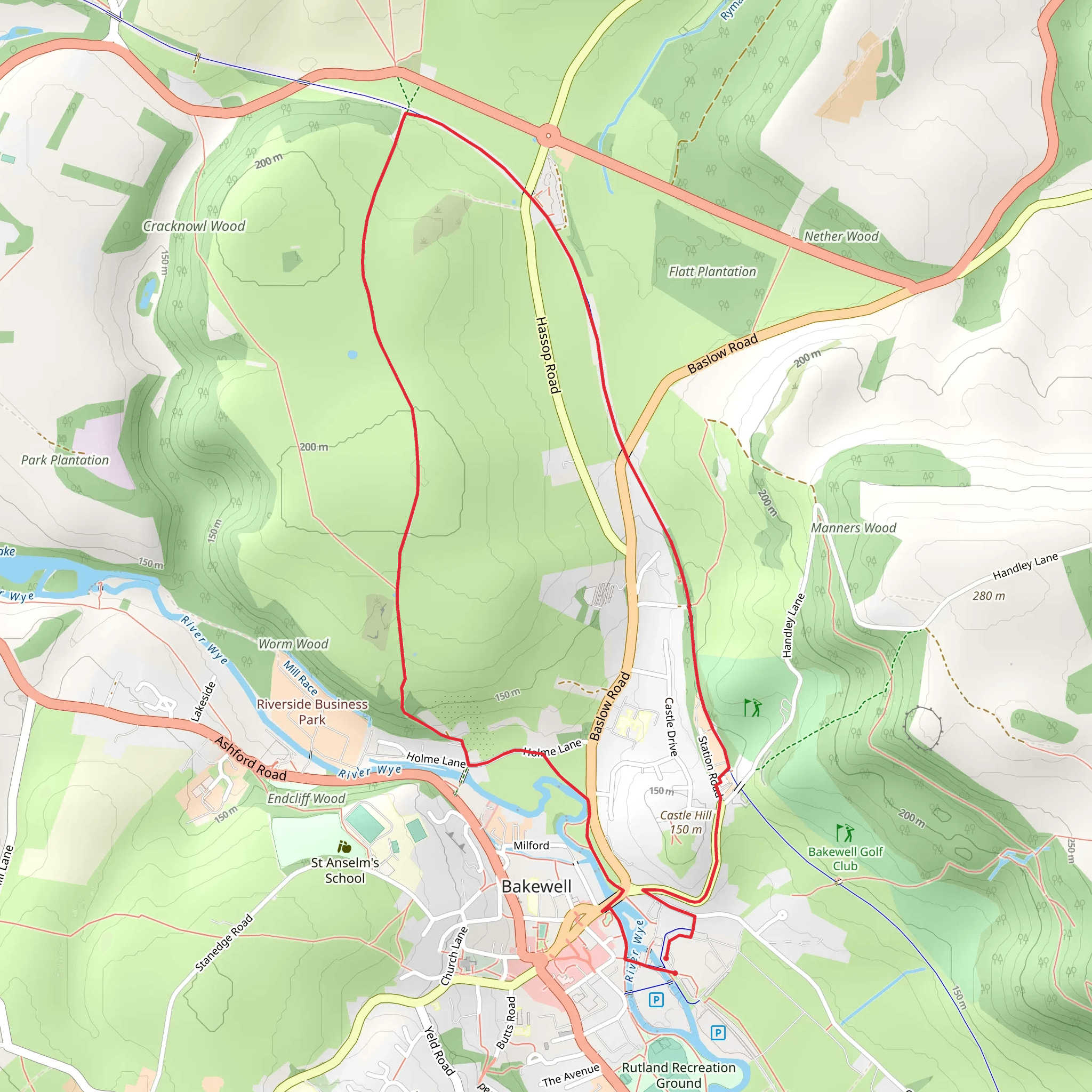 Monsal Trail Loop from Bakewell mobile static map