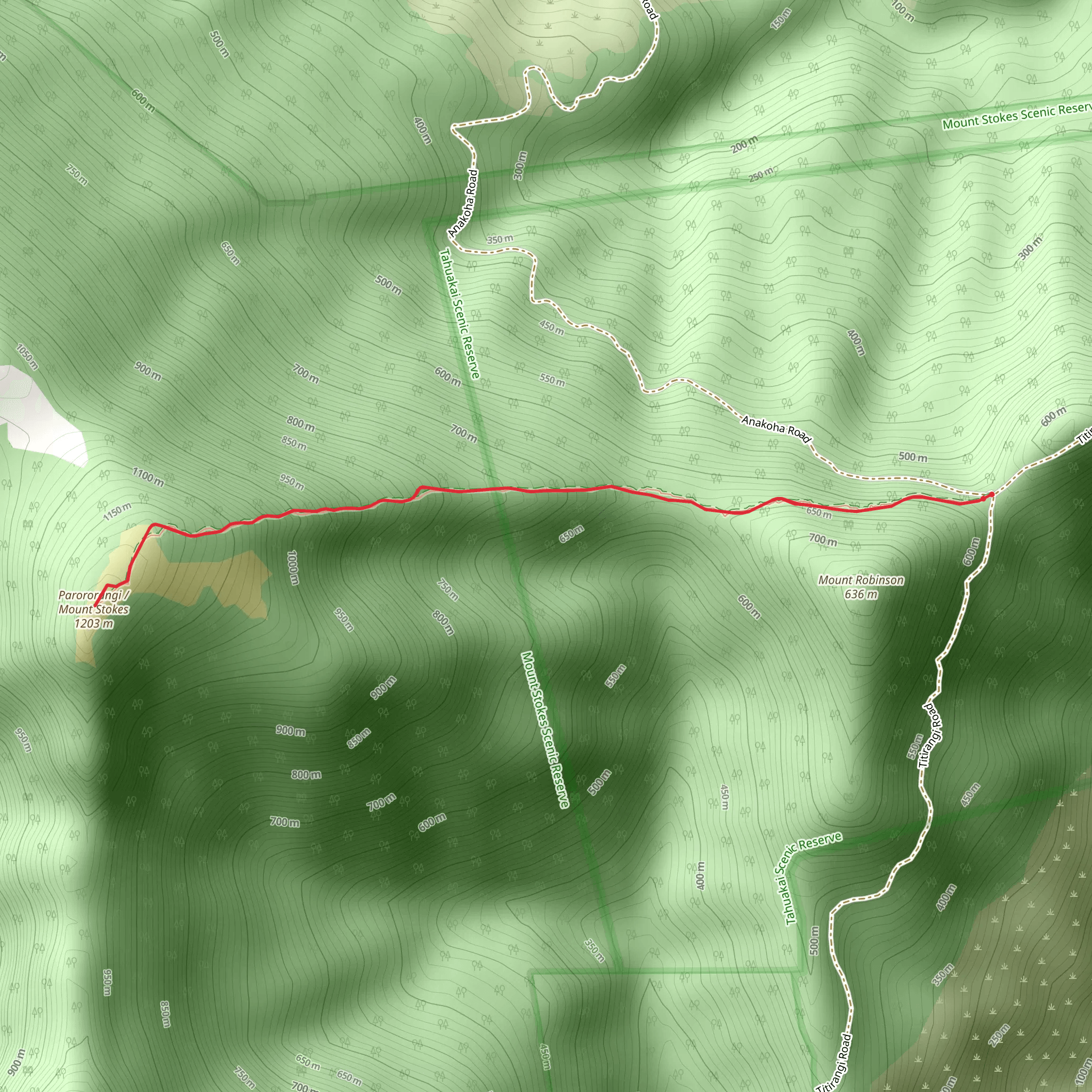 Mount Stokes Track mobile static map