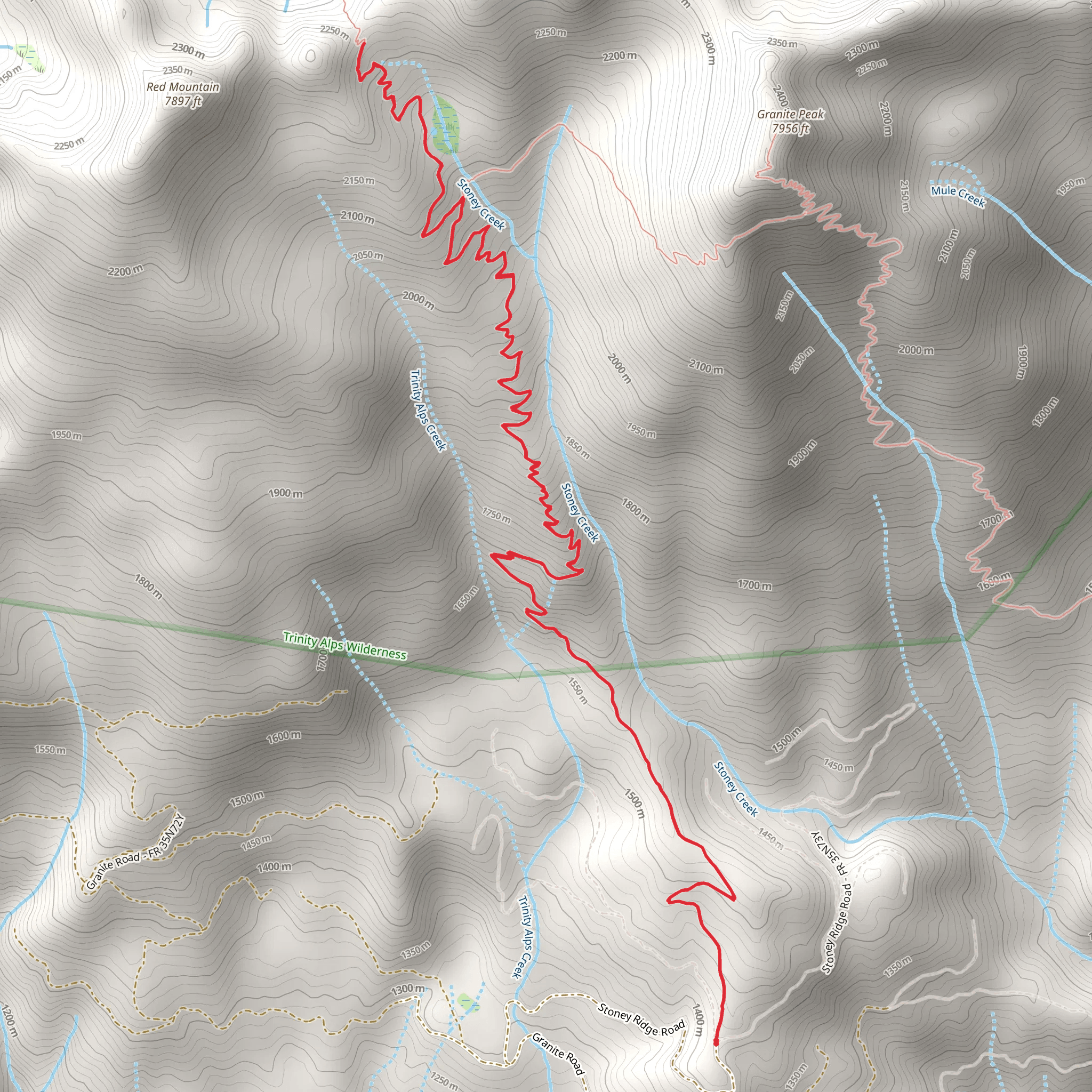 Stoney Ridge Trail mobile static map