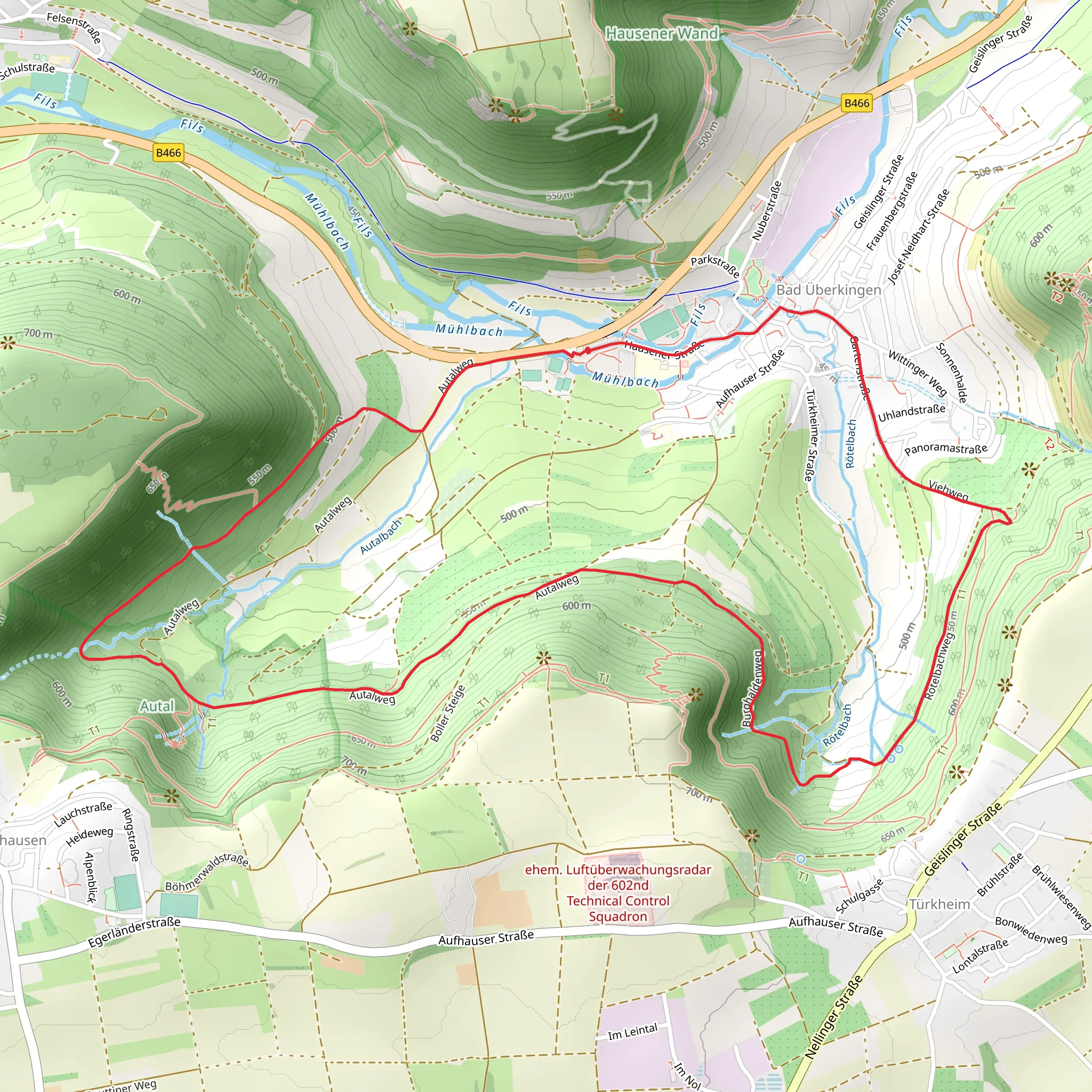 Wald - und Wasserweg and Albtraufgaenger mobile static map