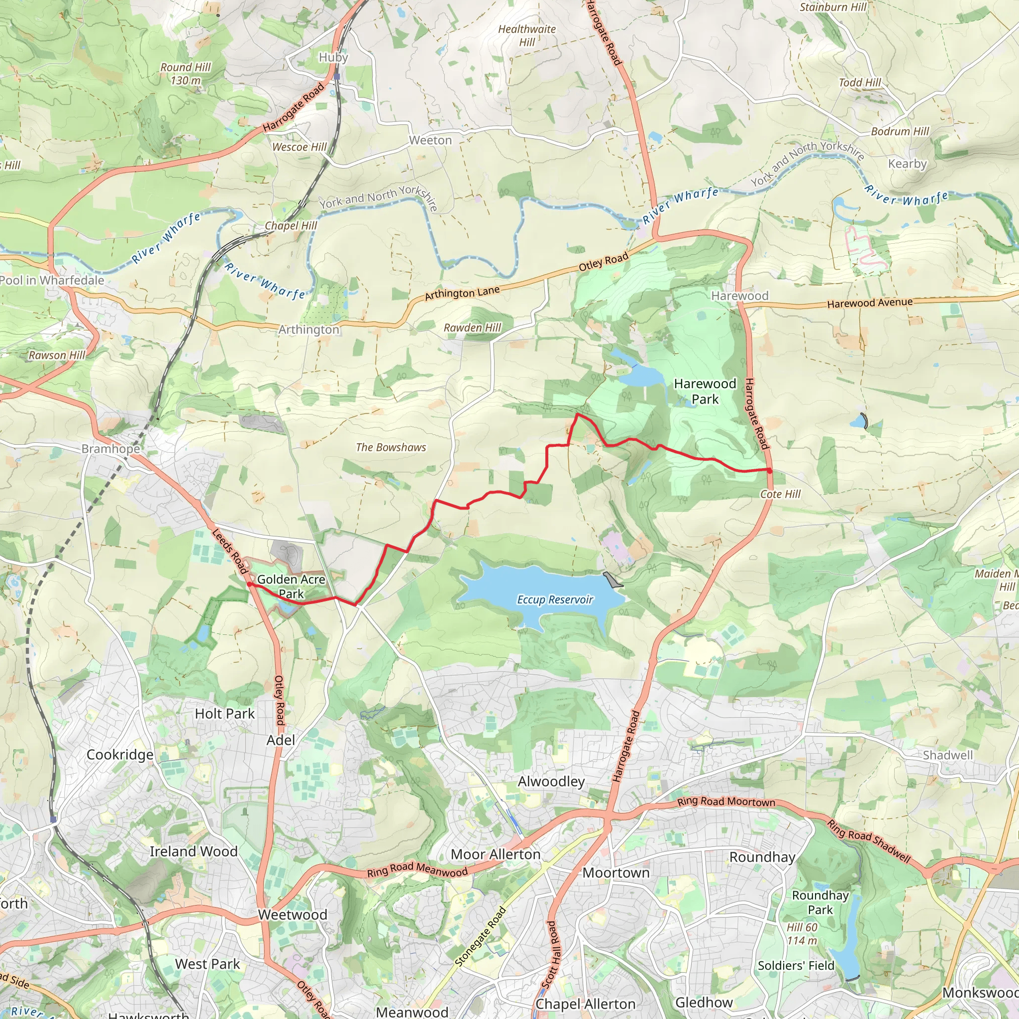 Leeds Country Way Day 1 mobile static map