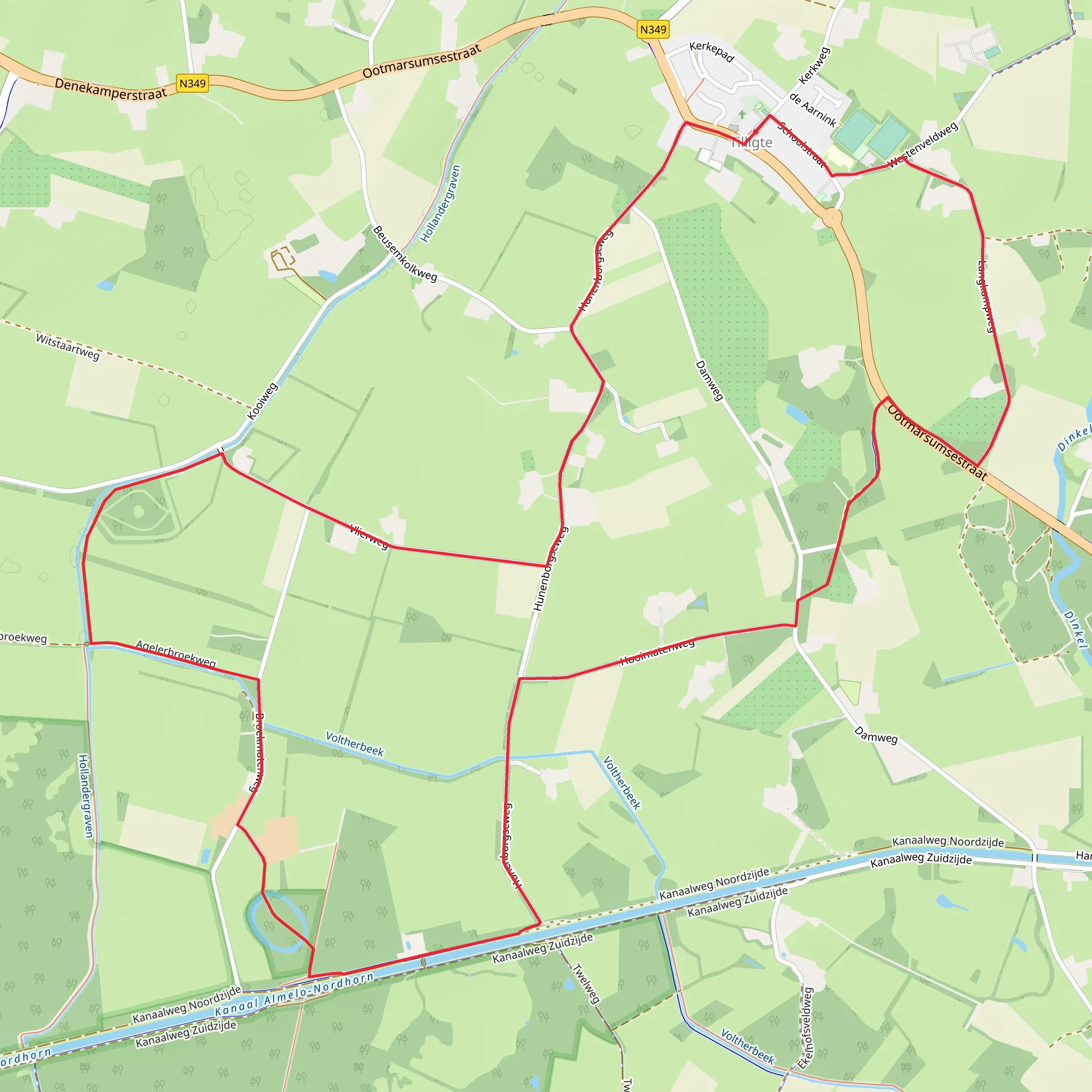 Dinkelpad and Hilligenpad Loop mobile static map