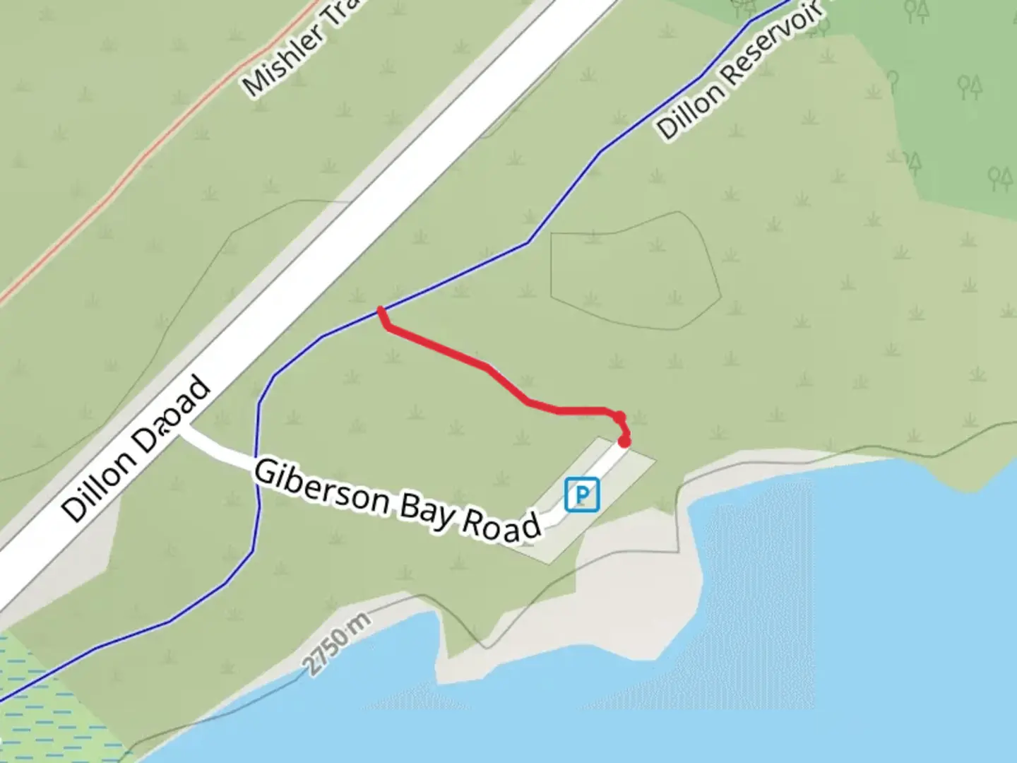 An image depicting the trail Gilberson Bay Spur Trail and its surrounding area.