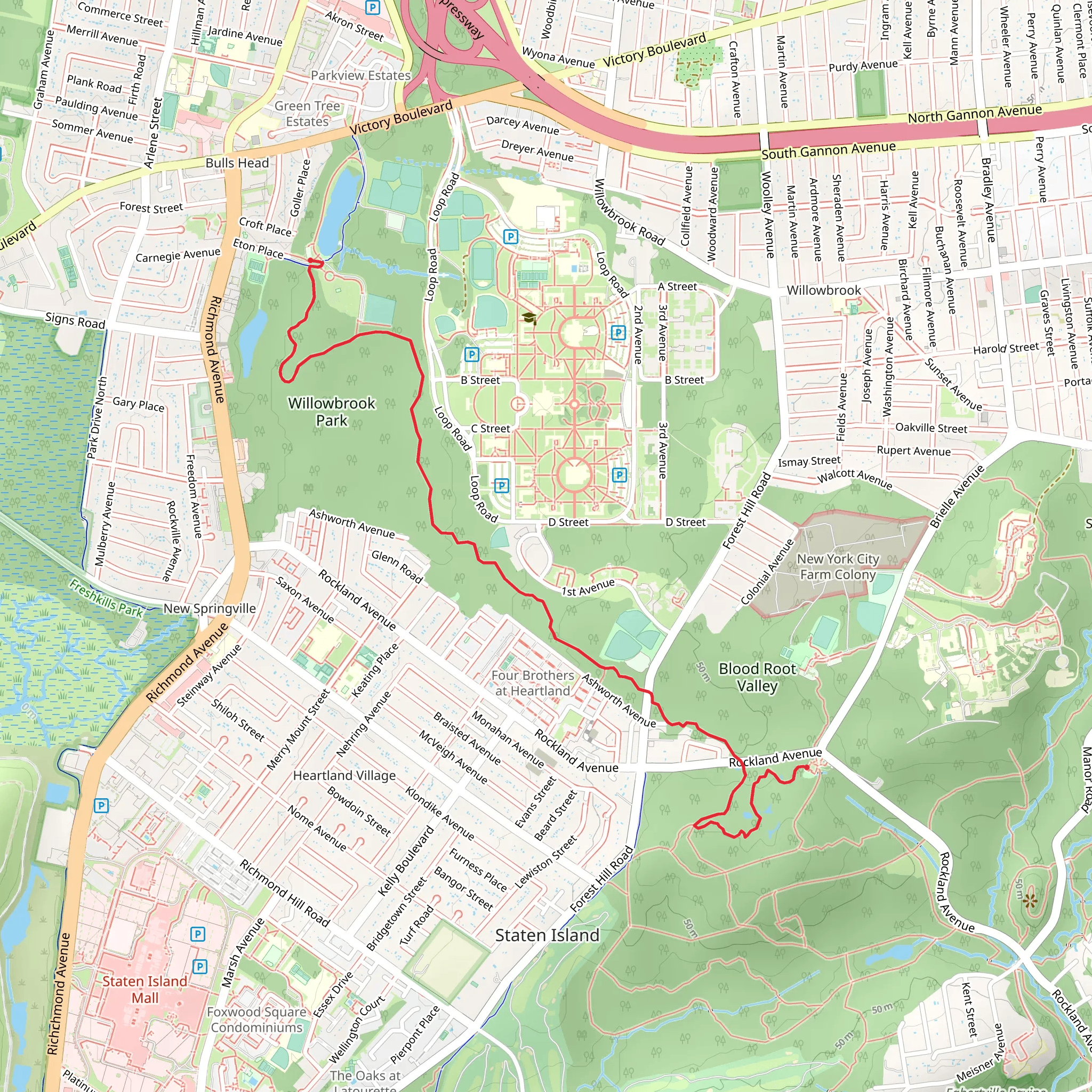 Greenbelt White Trail - Willowbrock Park mobile static map