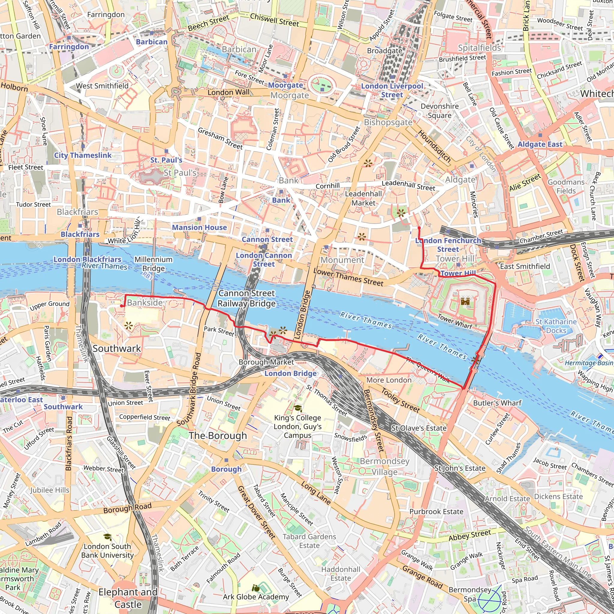 Tower Bridge Walk mobile static map