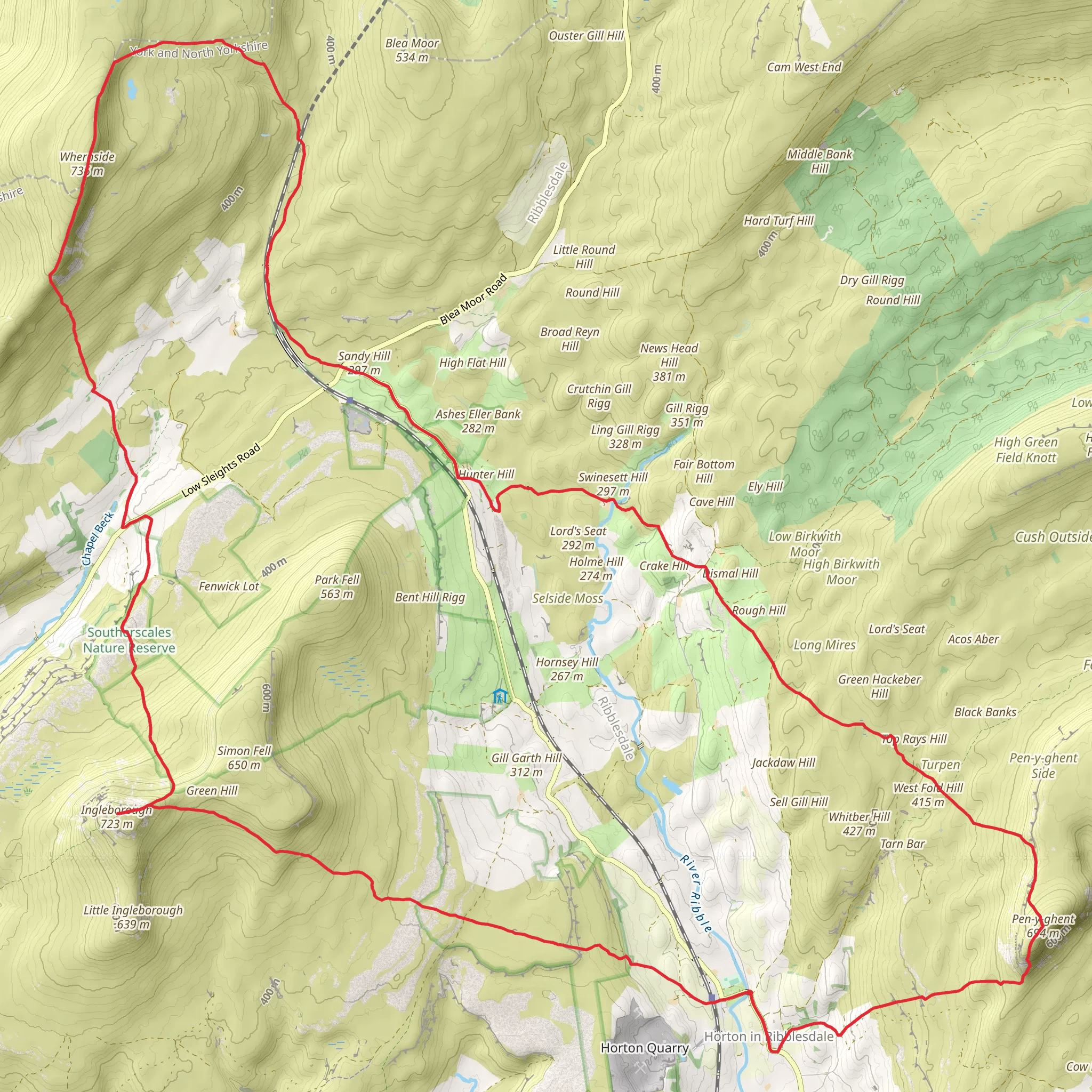 Yorkshire 3 Peaks Challenge mobile static map