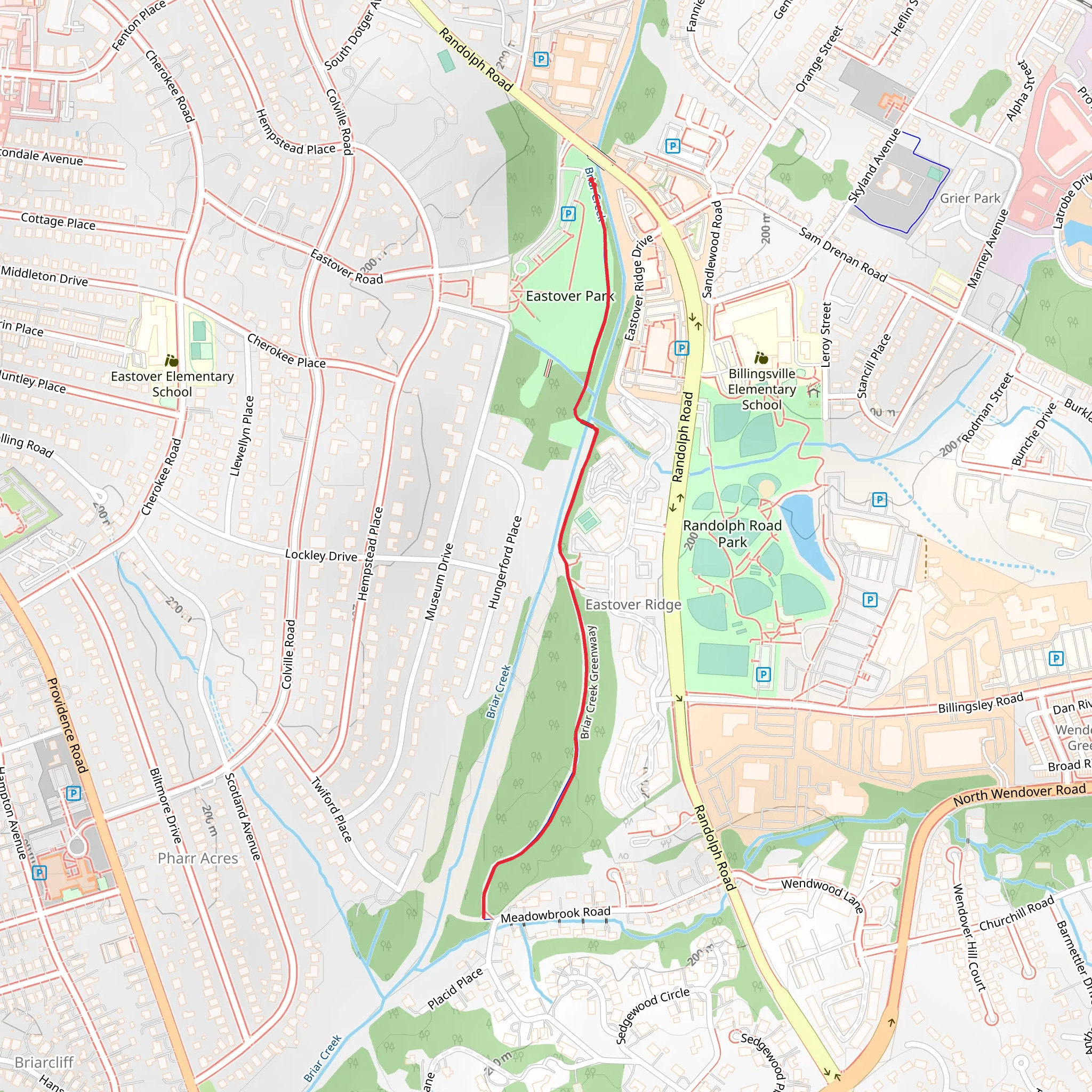 Briar Creek Greenway mobile static map
