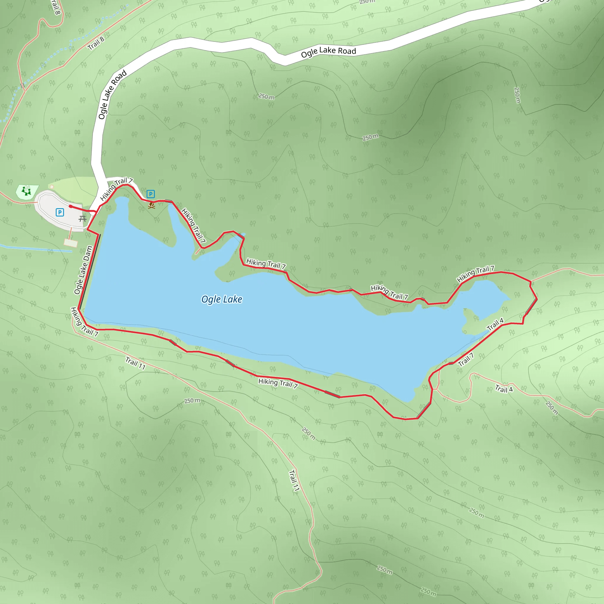 Ogle Lake Loop mobile static map