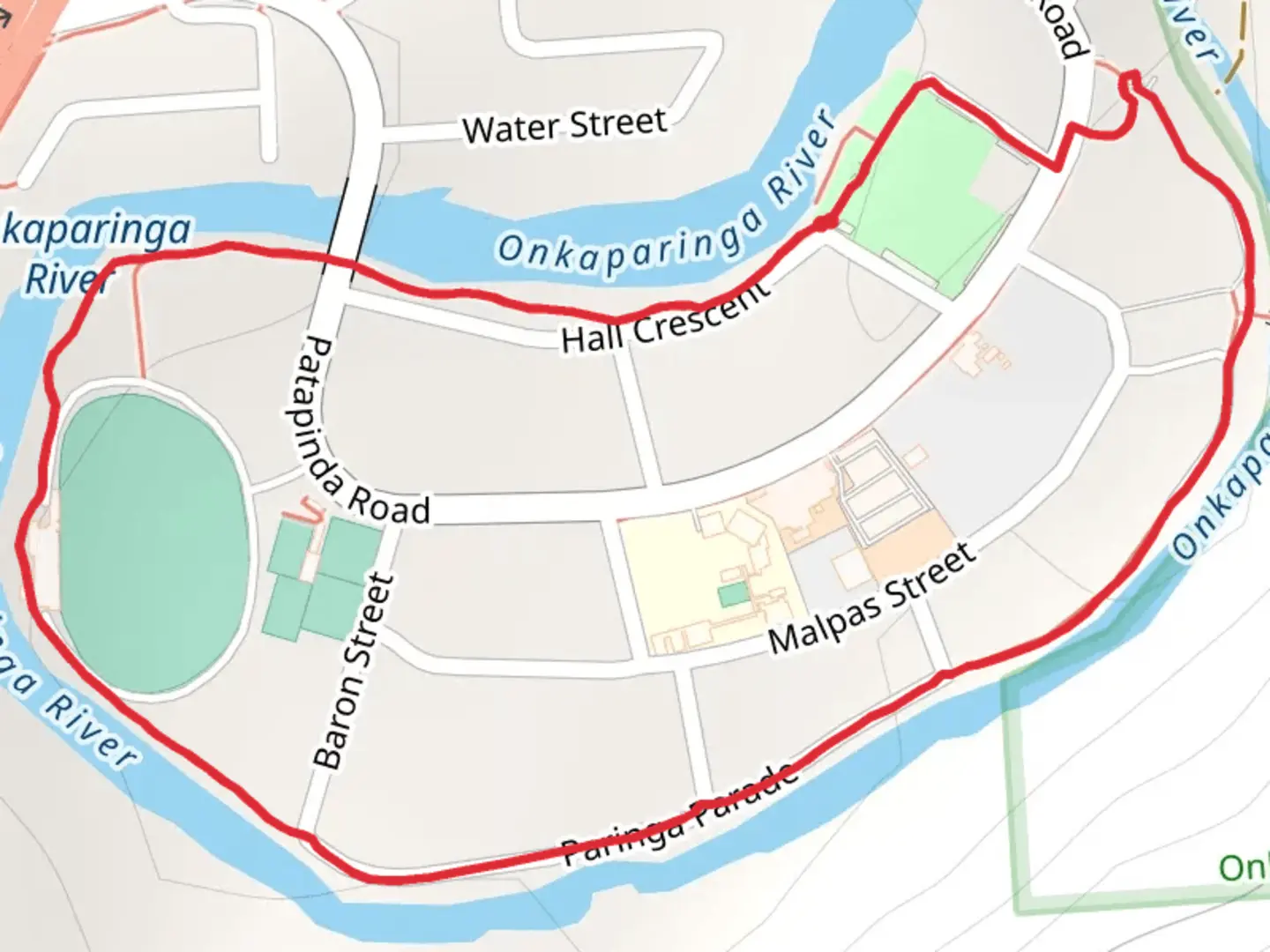 An image depicting the trail Old Noarlunga Riverbank Walking Loop Track and its surrounding area.