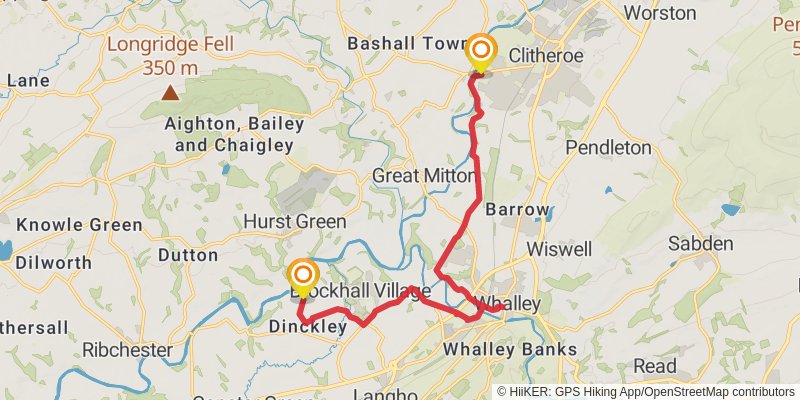 Upholland to Sawley Abbey Walk stage 5 Map