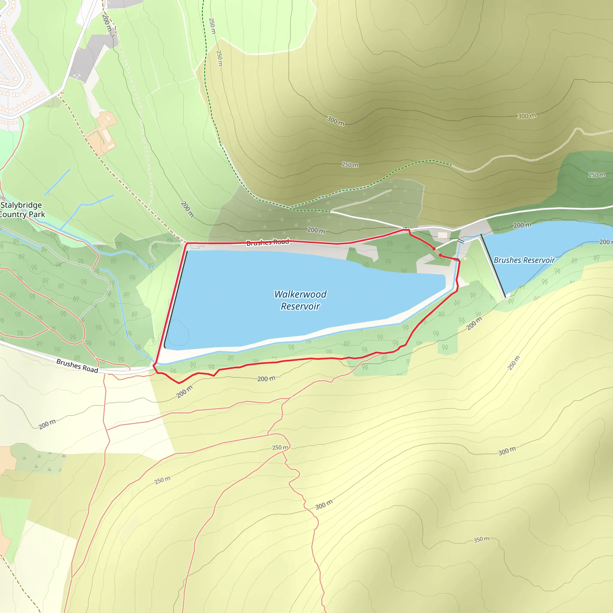Walkerwood Reservoir Loop mobile static map