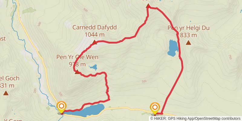 Welsh 1000m Peaks Marathon stage 2 Map