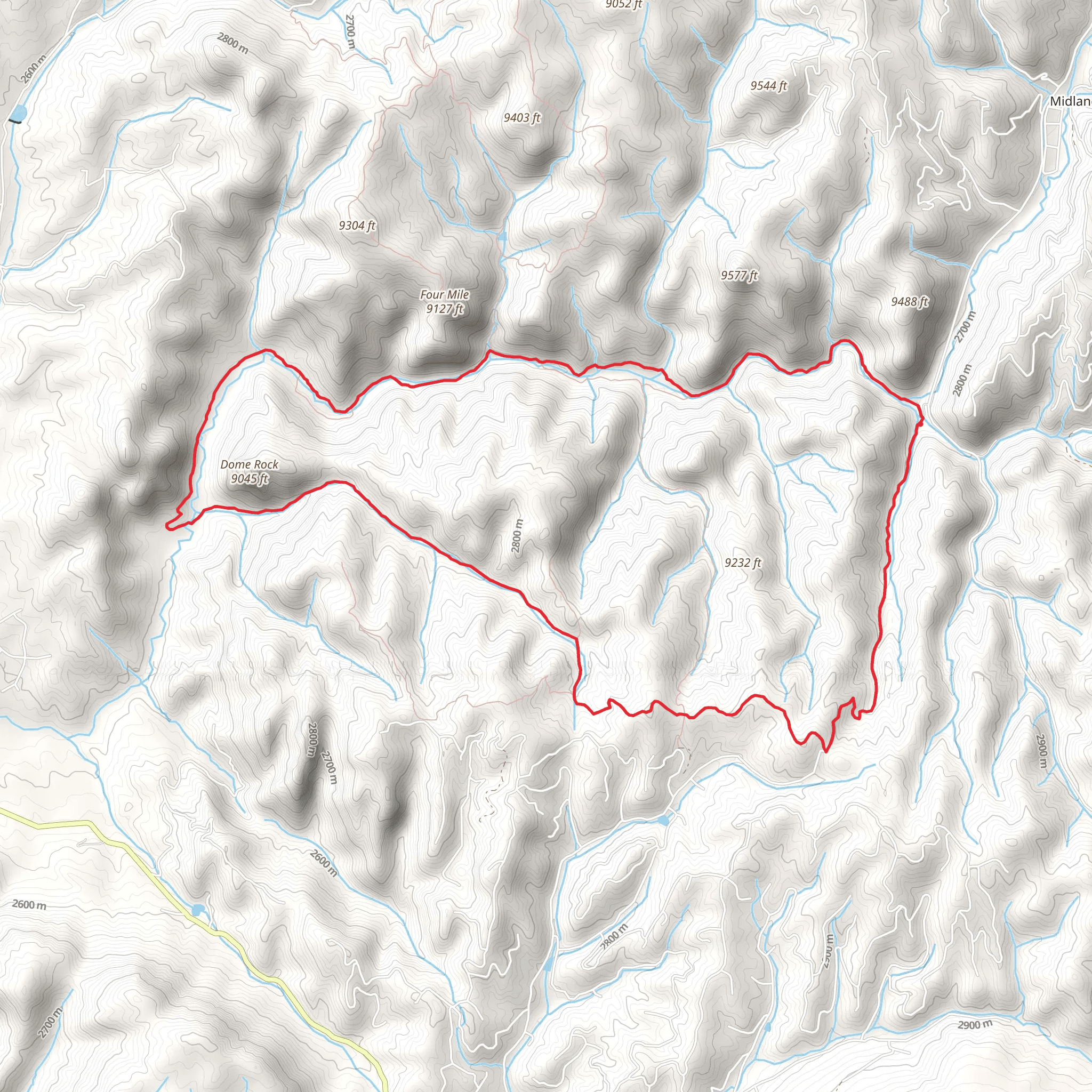 Willow Creek Loop Trail via Fourmile Creek mobile static map