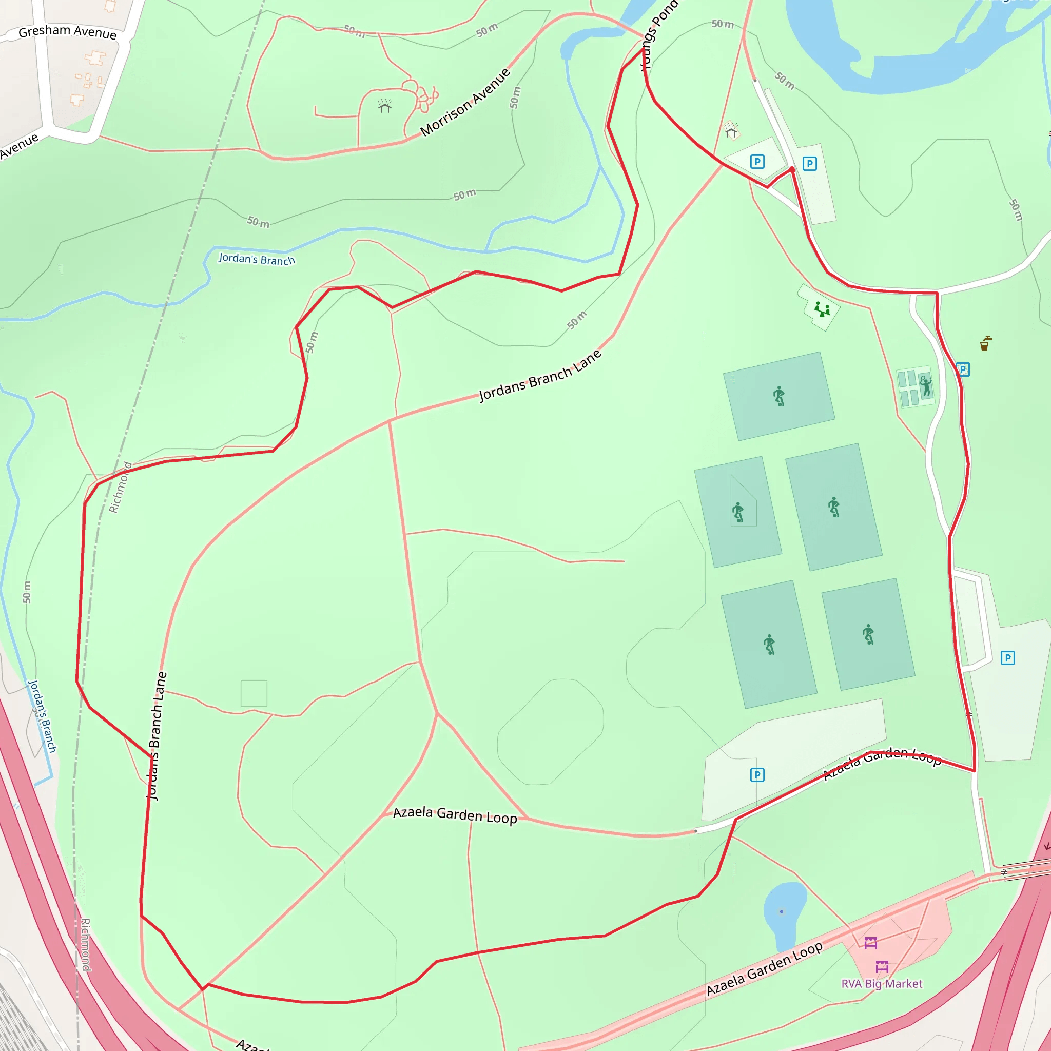 Bryan Park Loop mobile static map