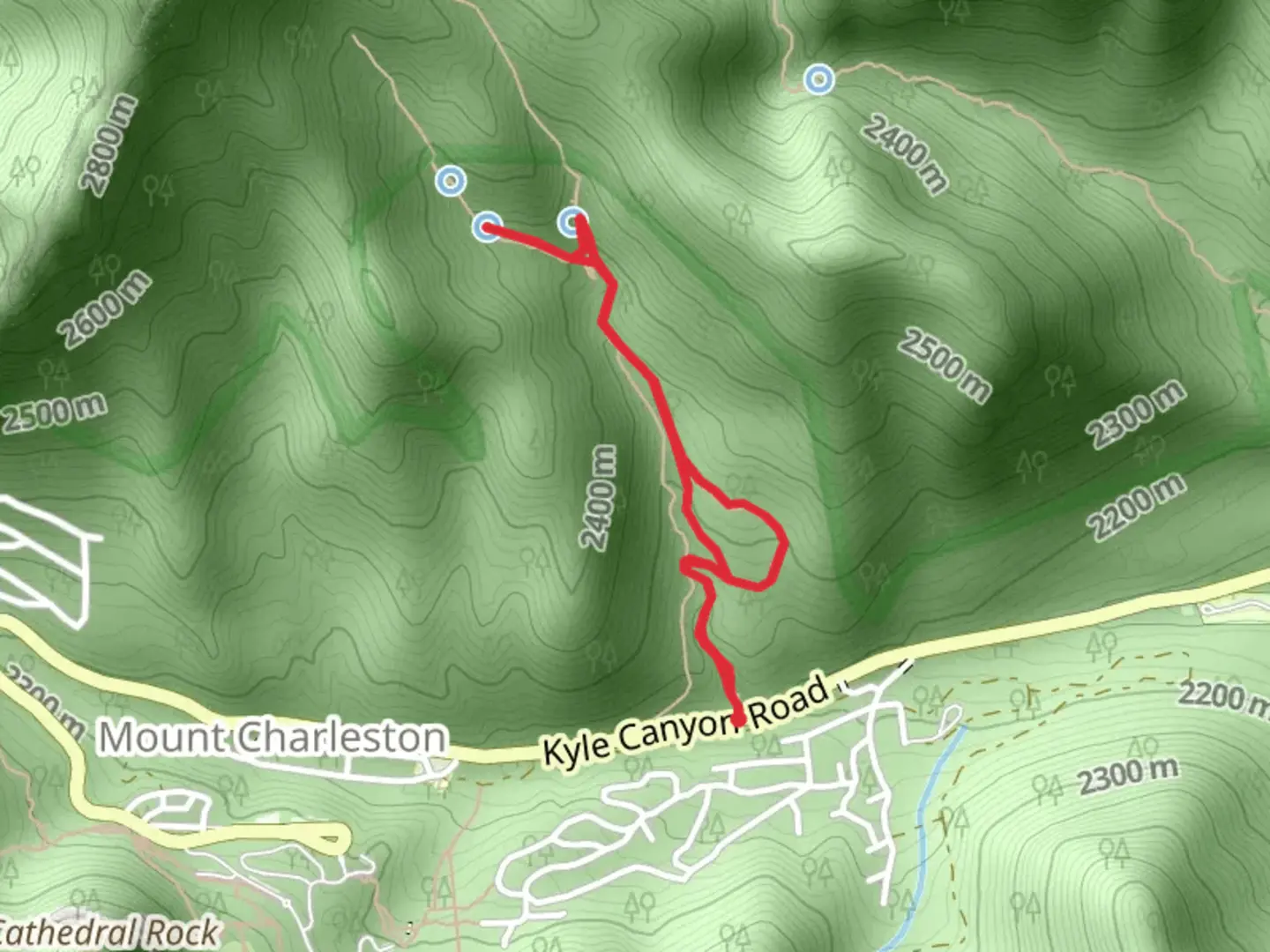 An image depicting the trail Stanley Spring and its surrounding area.