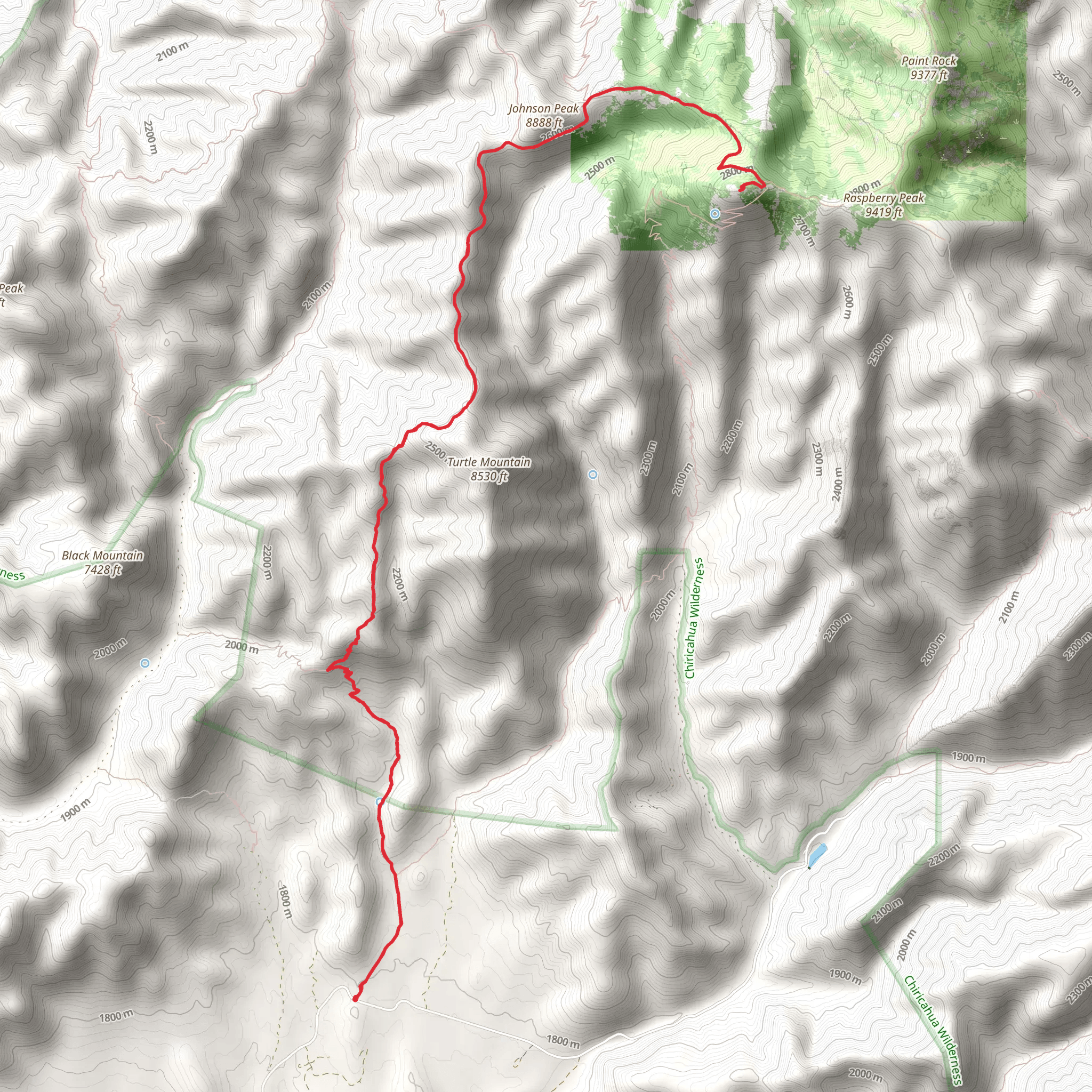 Monte Vista via Turtle Mountain Trail mobile static map