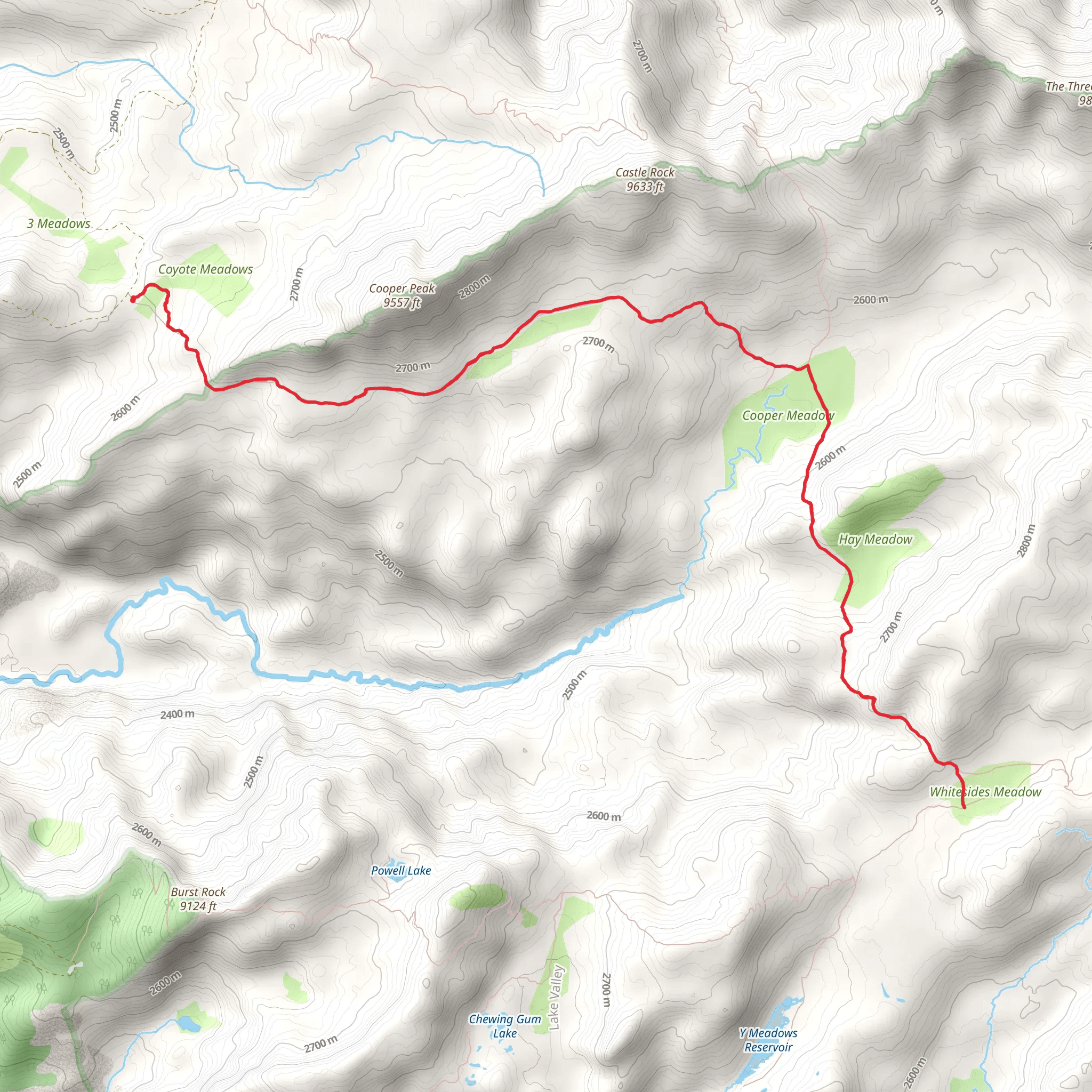 Cooper Meadow Trail mobile static map