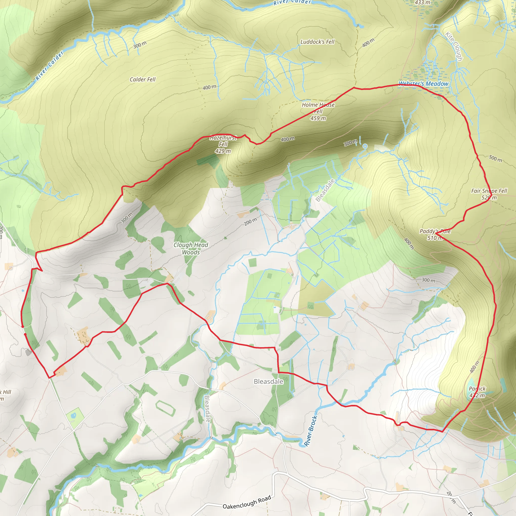 Hazelhurst Fell - Fair Snape Fell and Parlick mobile static map
