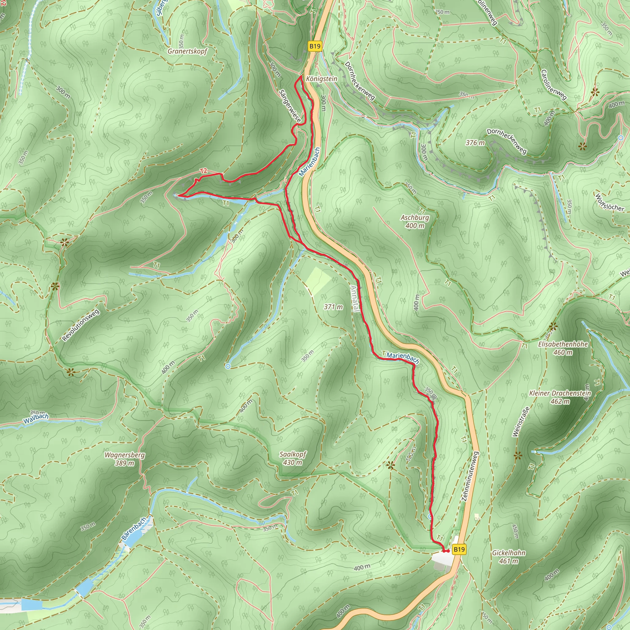 Knöpfelsteiche Loop via Drachenschlucht mobile static map