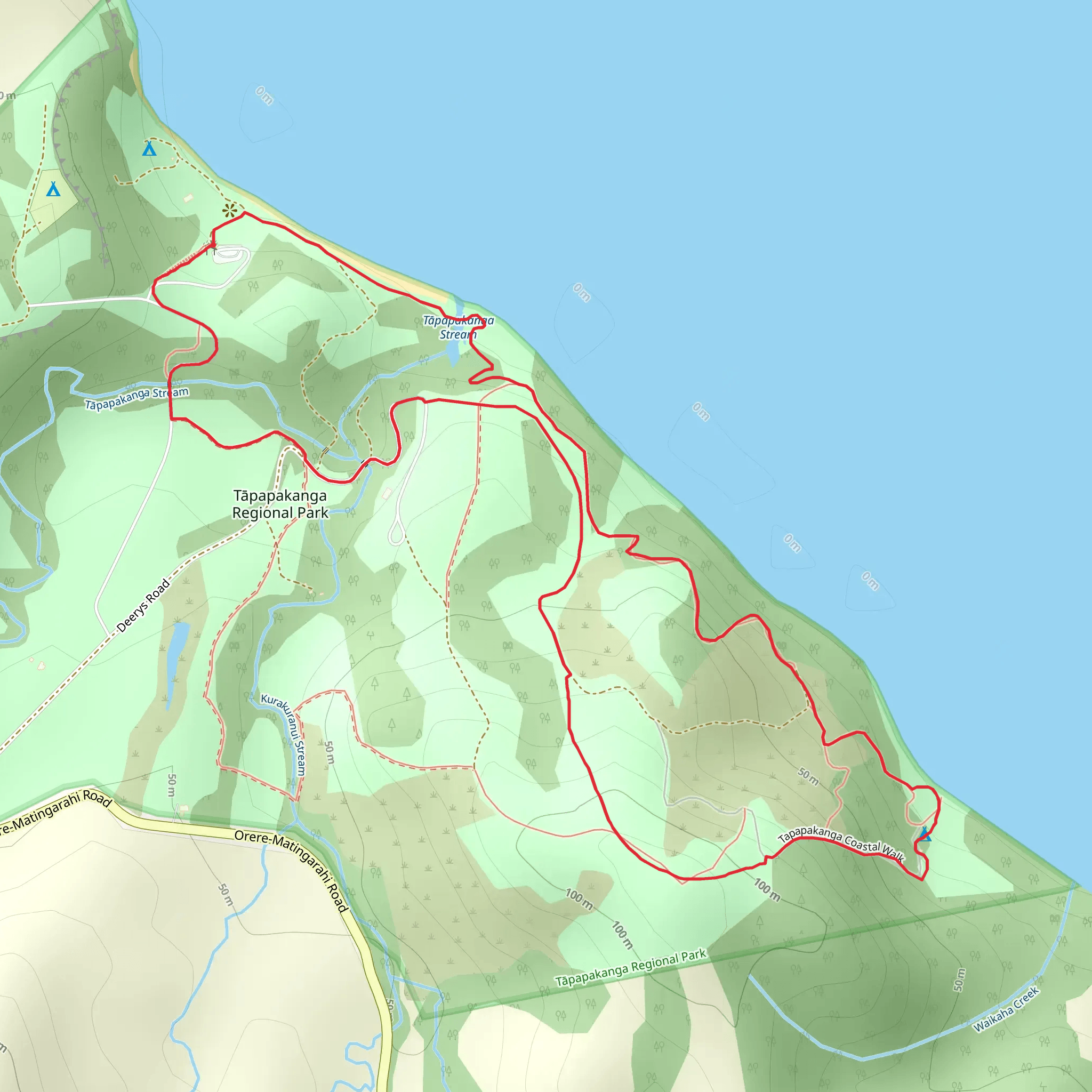 Tapapakanga Coastal Walk mobile static map