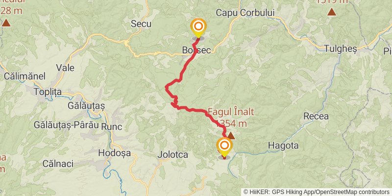 Trans Carpathian Hike stage 75 Map