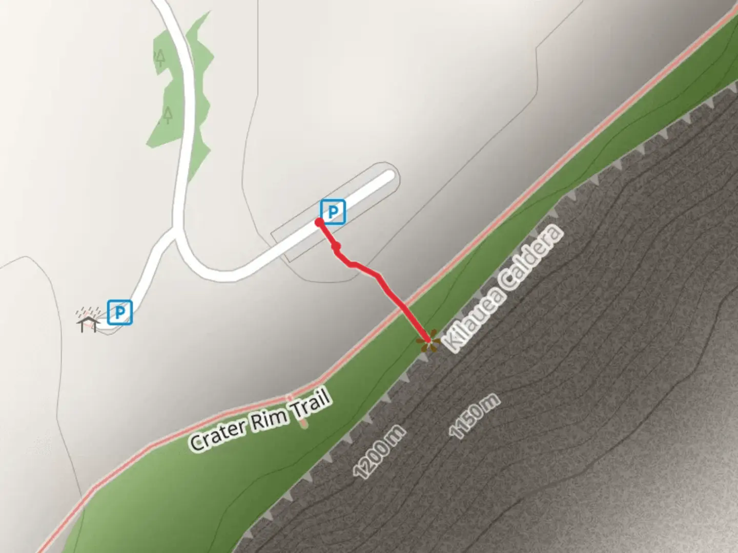 An image depicting the trail Kilauea Overlook and its surrounding area.